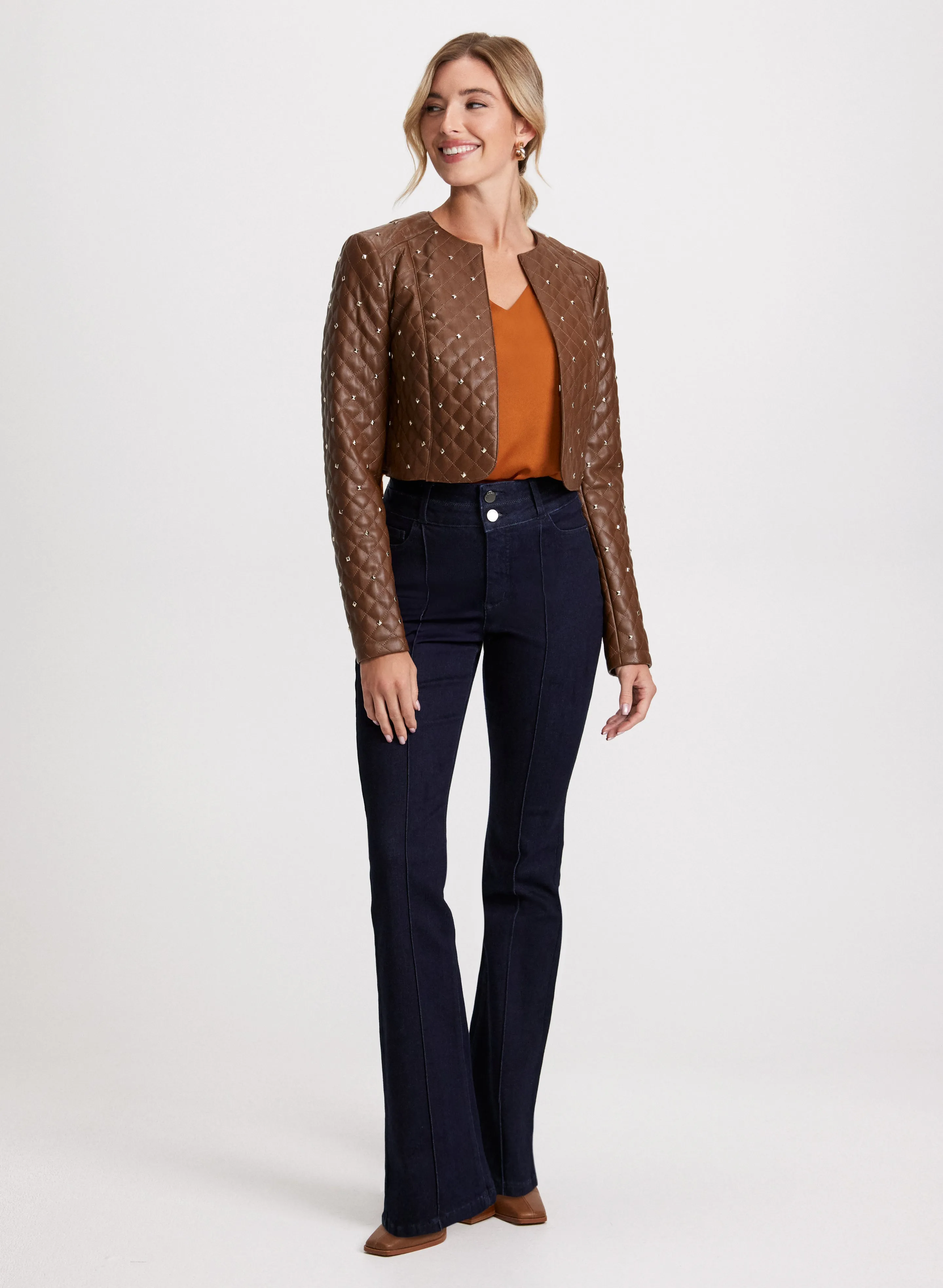 Faux Suede Jacket & Pintuck Jeans sold by Laura