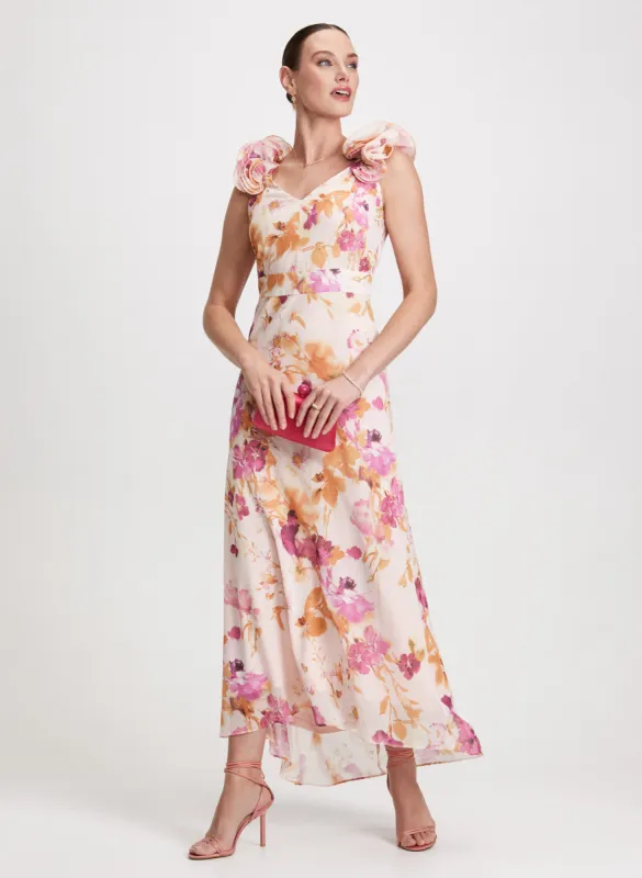 Ruffled Strap Floral Dress sold by Laura