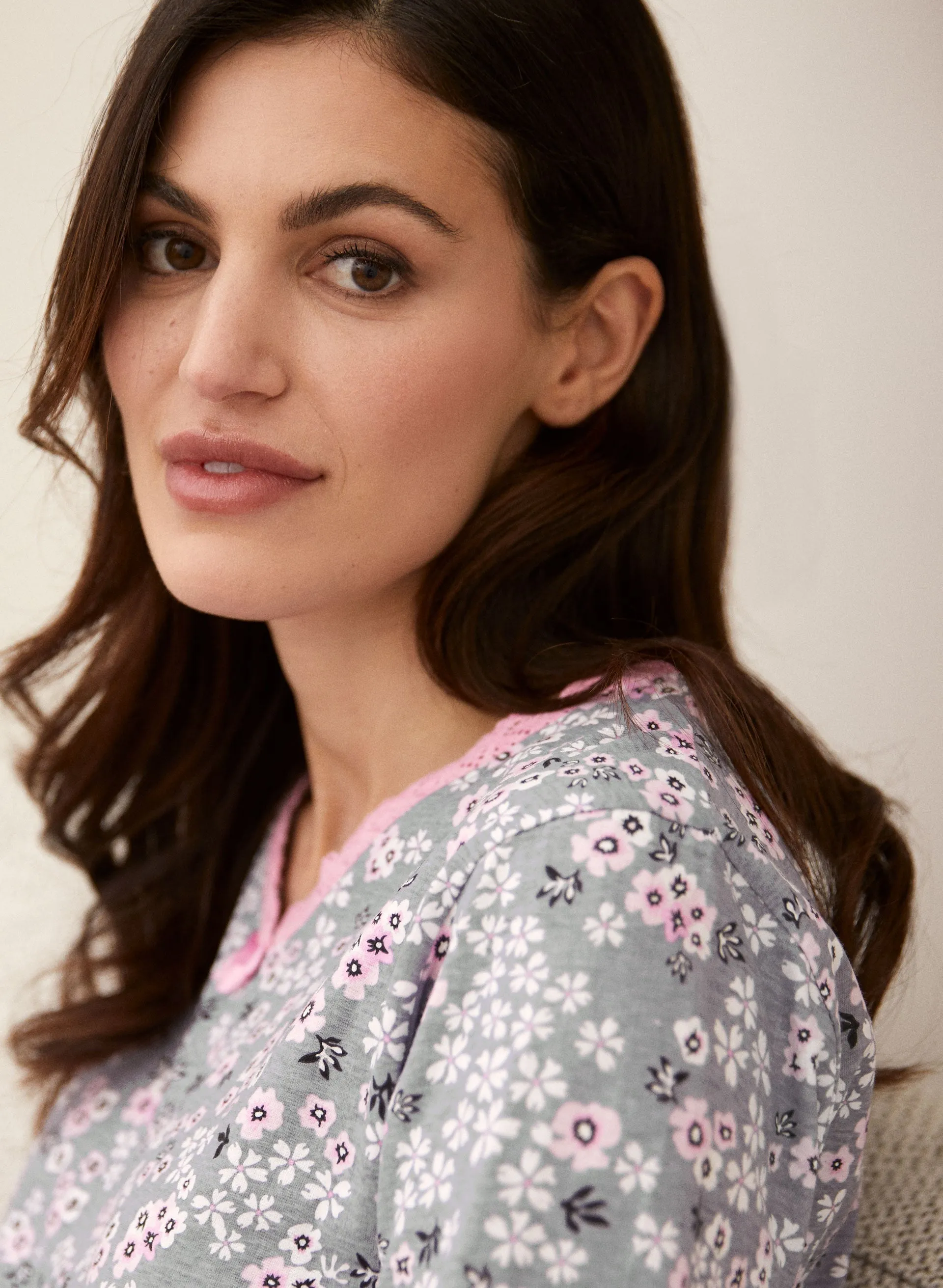 Floral Print Cotton Pyjama Set sold by Laura product image thumbnail 2