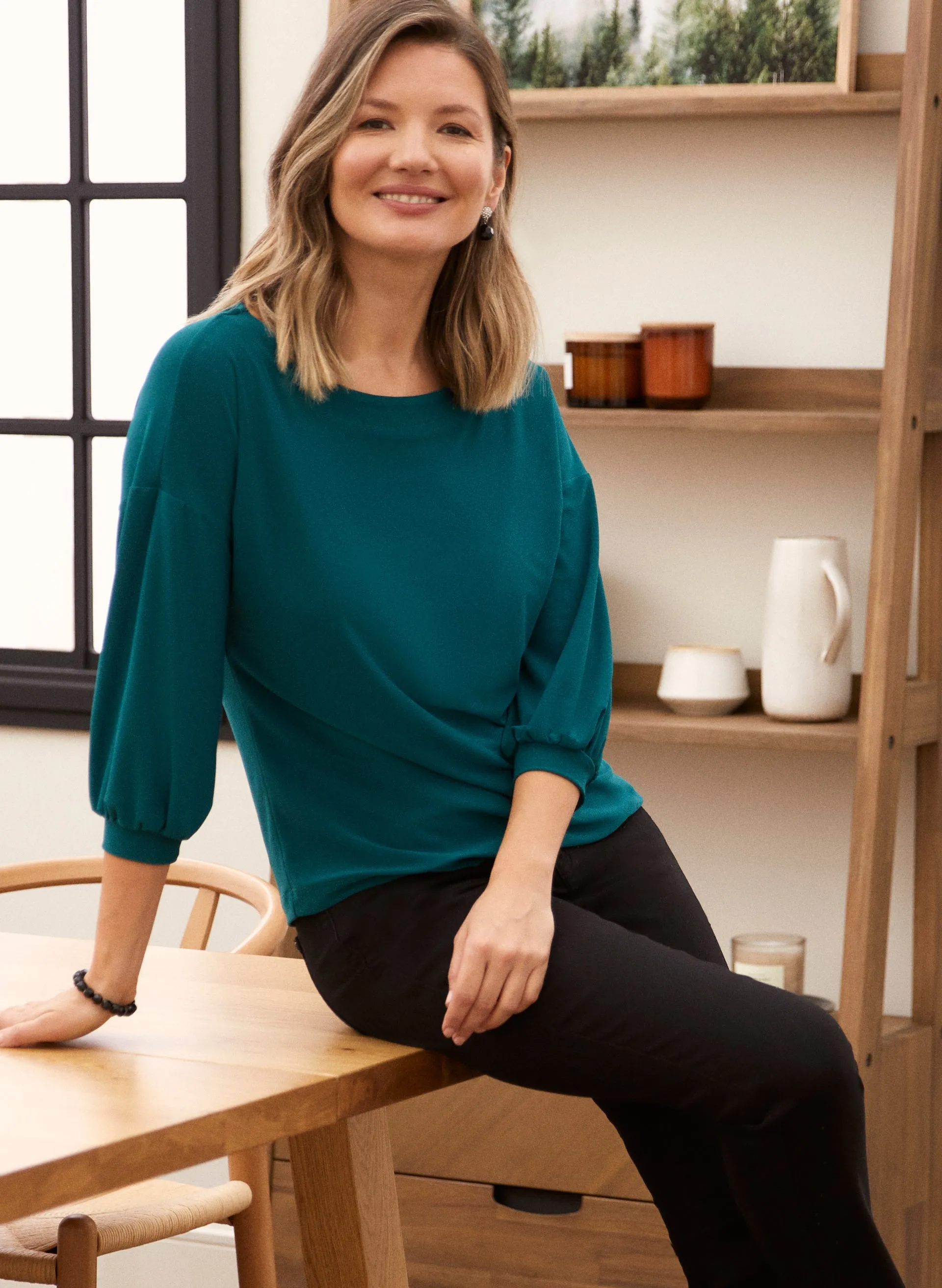 3/4 Sleeve Knit Top sold by Laura product image thumbnail 4