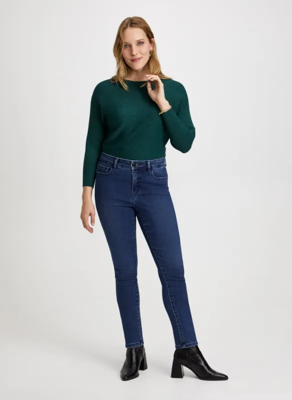 Shimmery Knit Sweater & Slim Leg Jeans sold by Laura