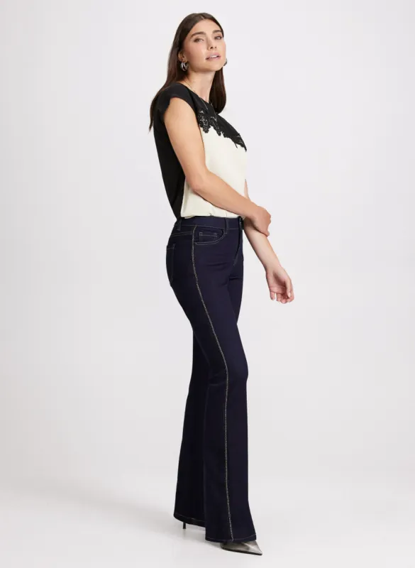 Lace Detail Top & Beaded Detail Jeans sold by Laura