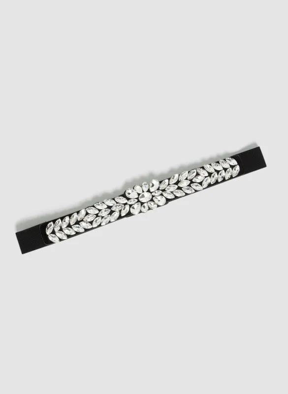 Crystal Embellished Elastic Belt sold by Laura