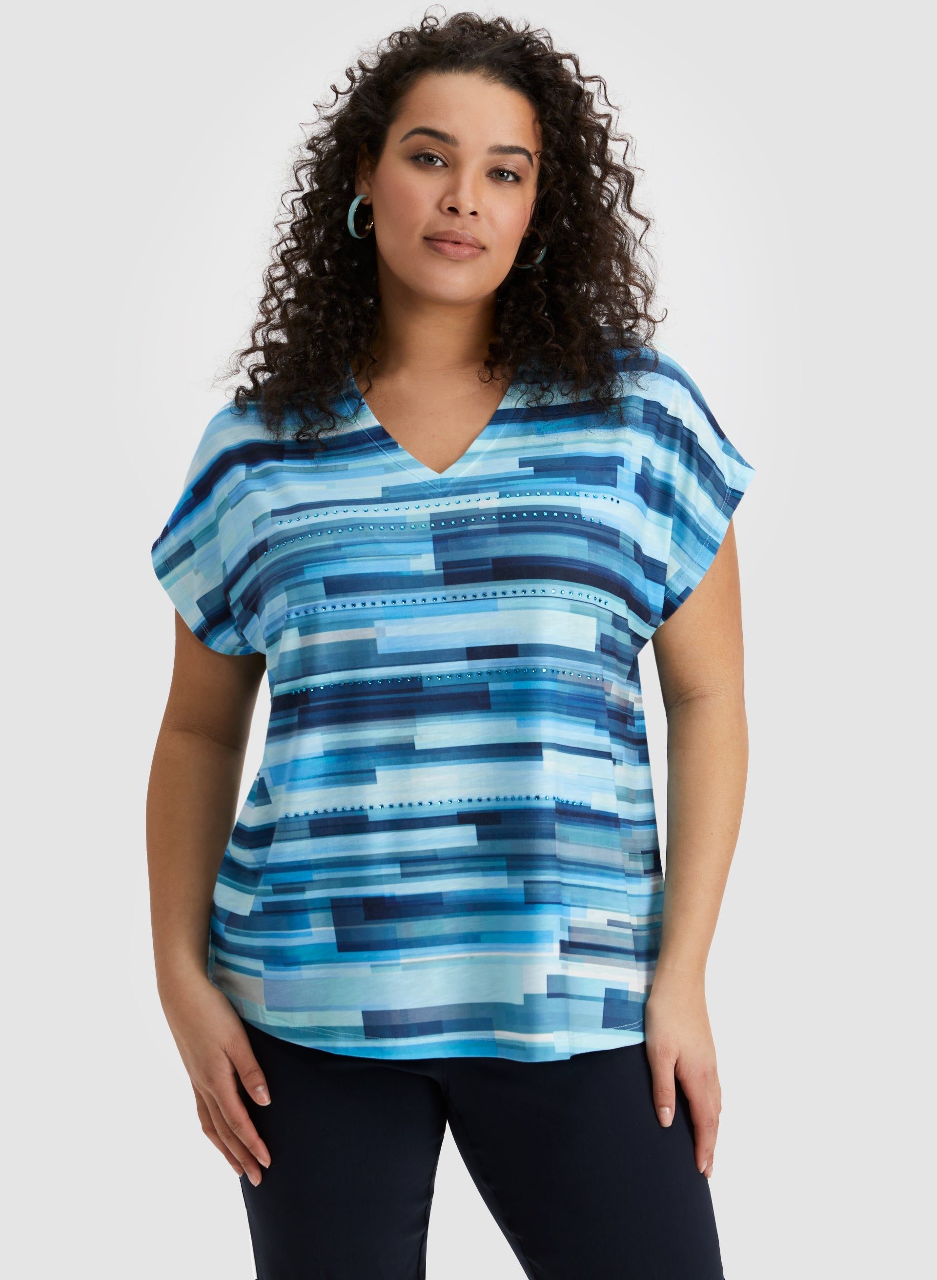 Embellished Geometric Print Tee sold by Laura product image thumbnail 5