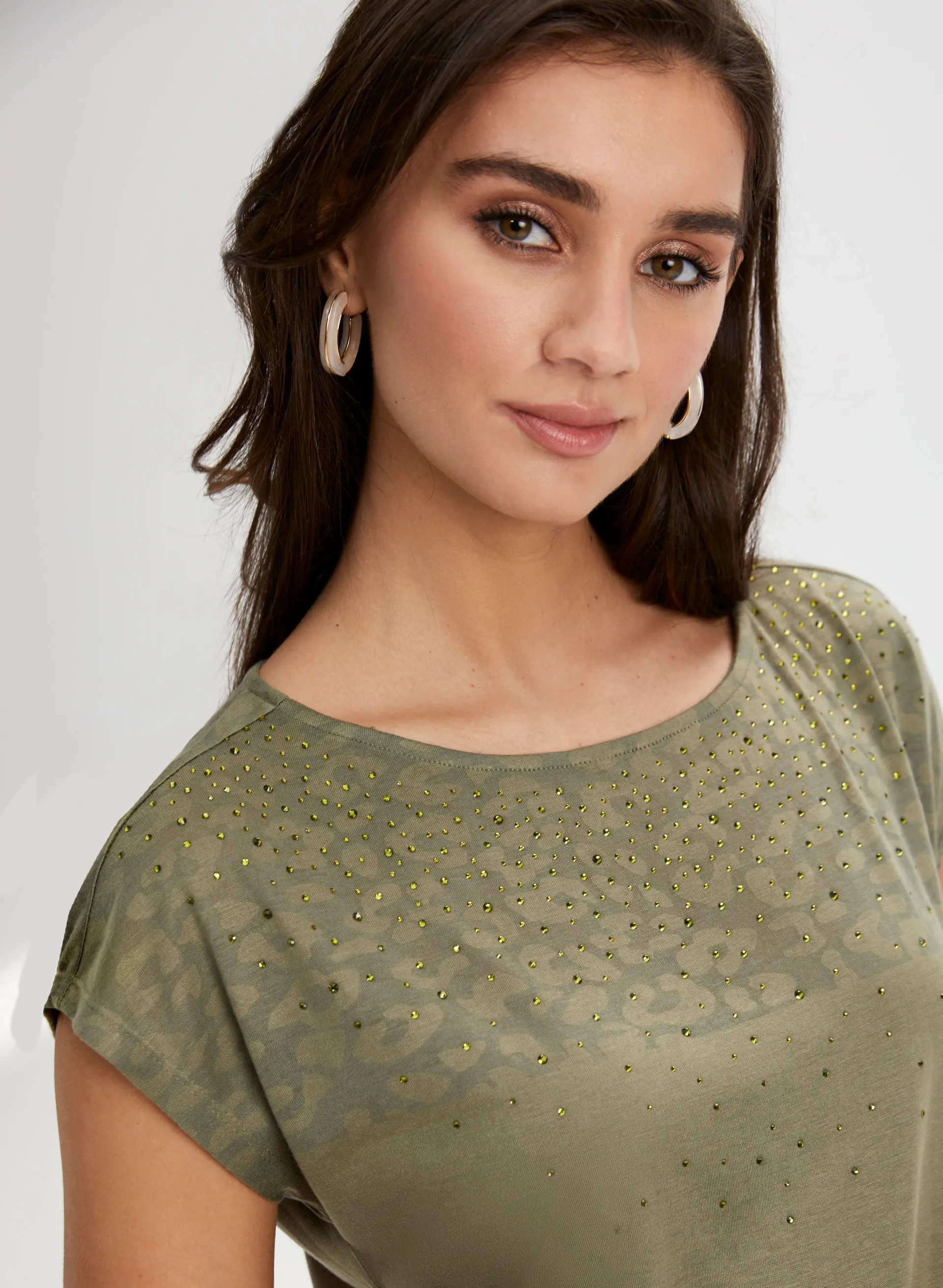 Rhinestone Detail Burnout Tee sold by Laura product image thumbnail 2