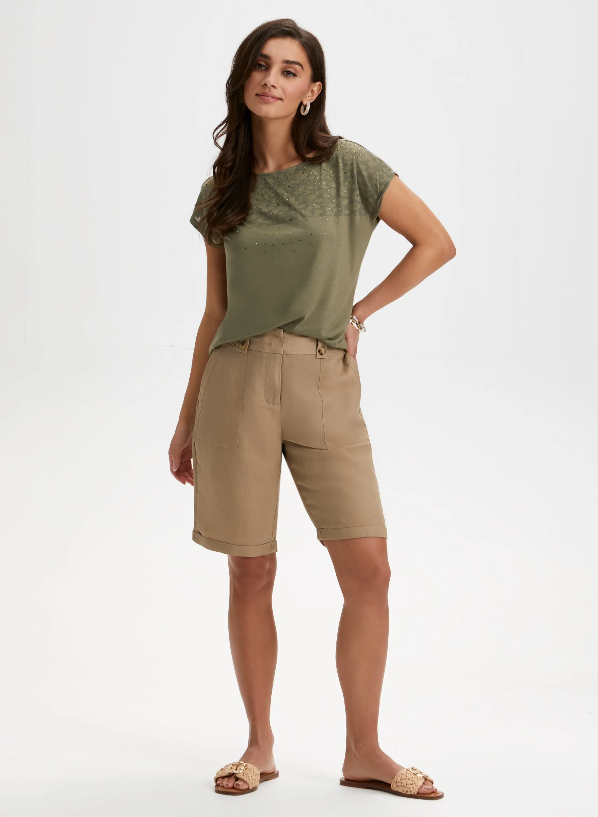 Rhinestone Detail Burnout Tee sold by Laura product image thumbnail 3