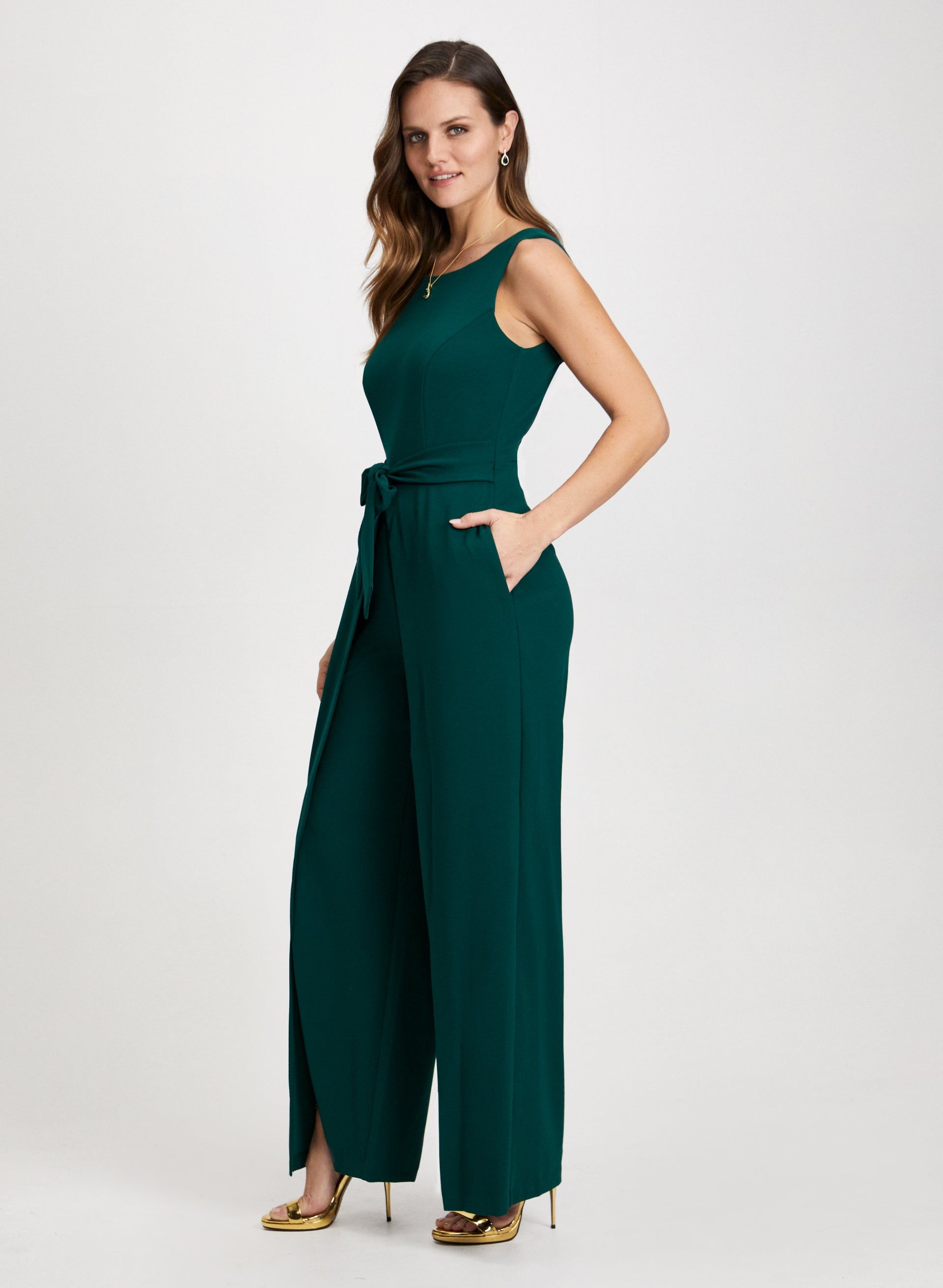 Sash Detail Split Wide Leg Jumpsuit sold by Laura product image thumbnail 3