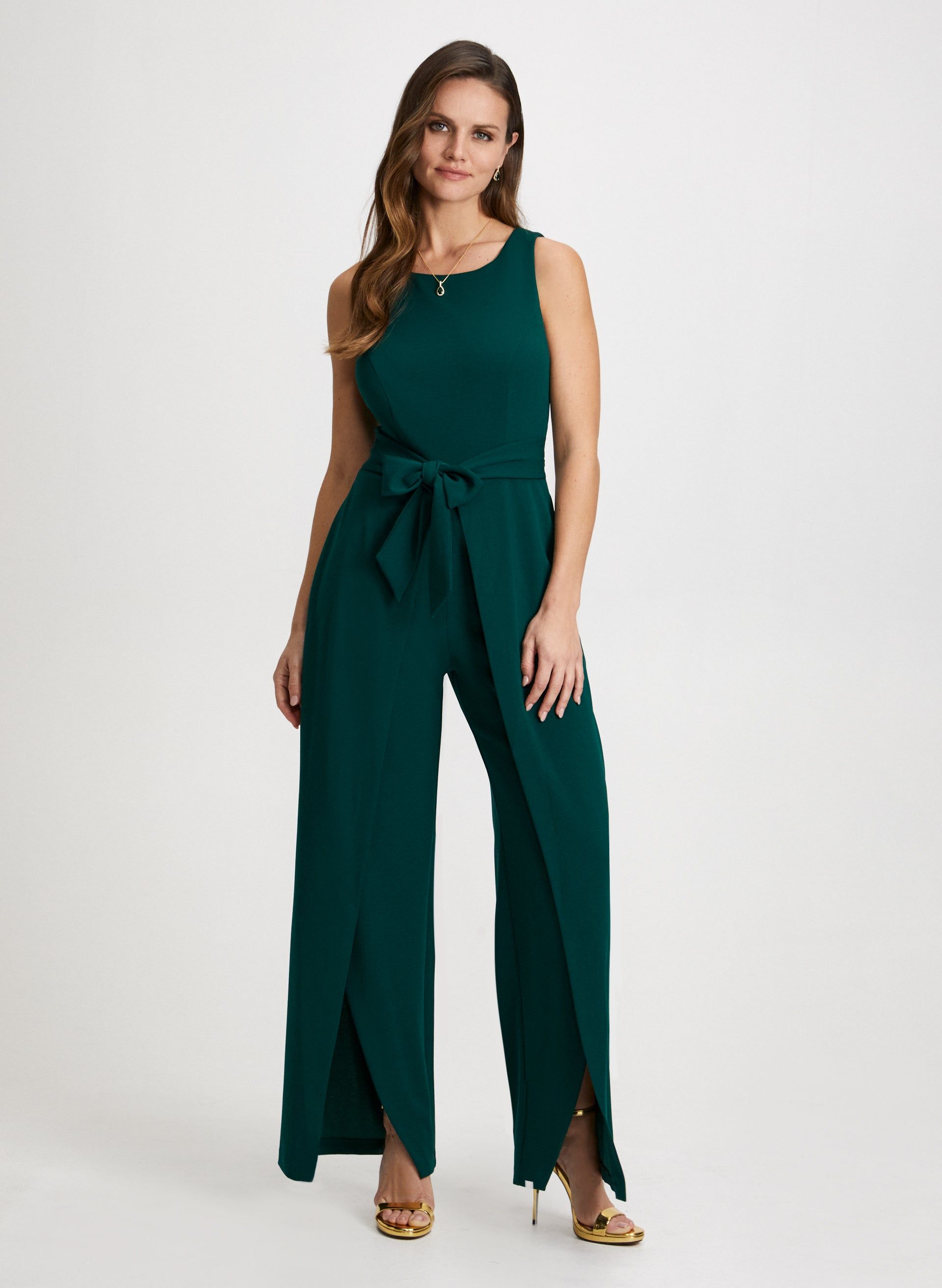 Sash Detail Split Wide Leg Jumpsuit sold by Laura