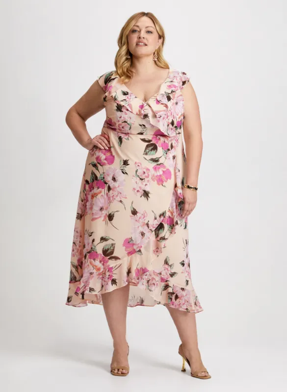 Floral Chiffon Midi Dress sold by Laura