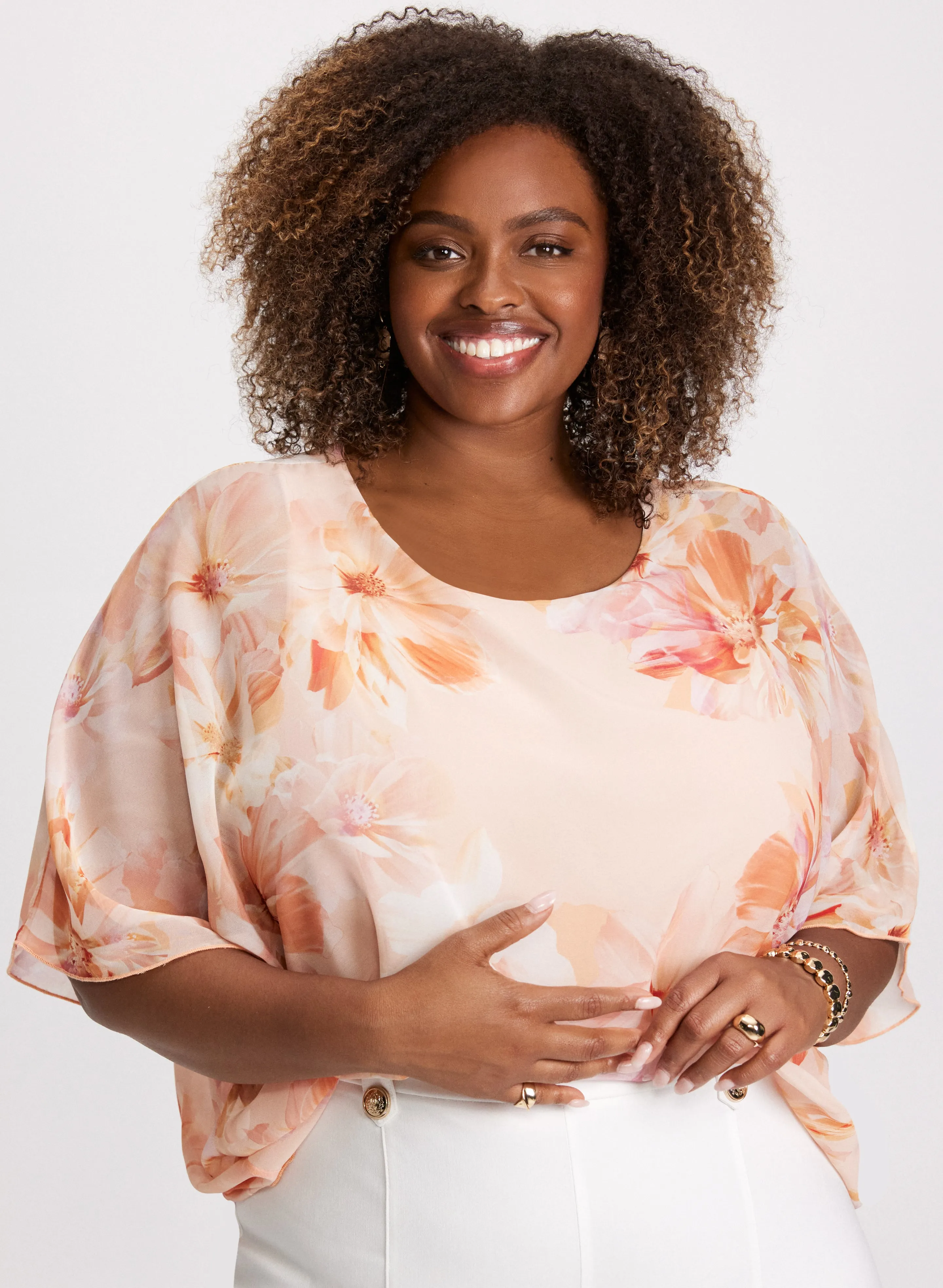 Crew Neck Floral Print Blouse sold by Laura