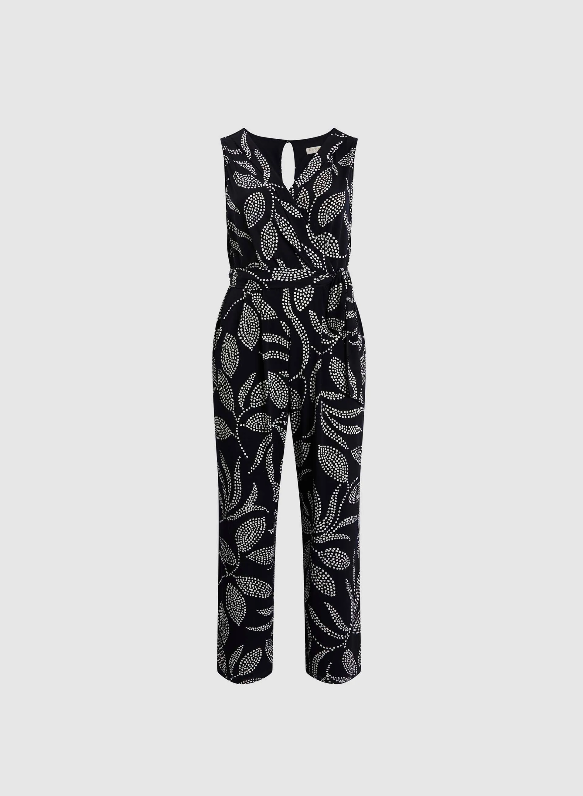 Leaf Print Wide Leg Jumpsuit sold by Laura product image thumbnail 5
