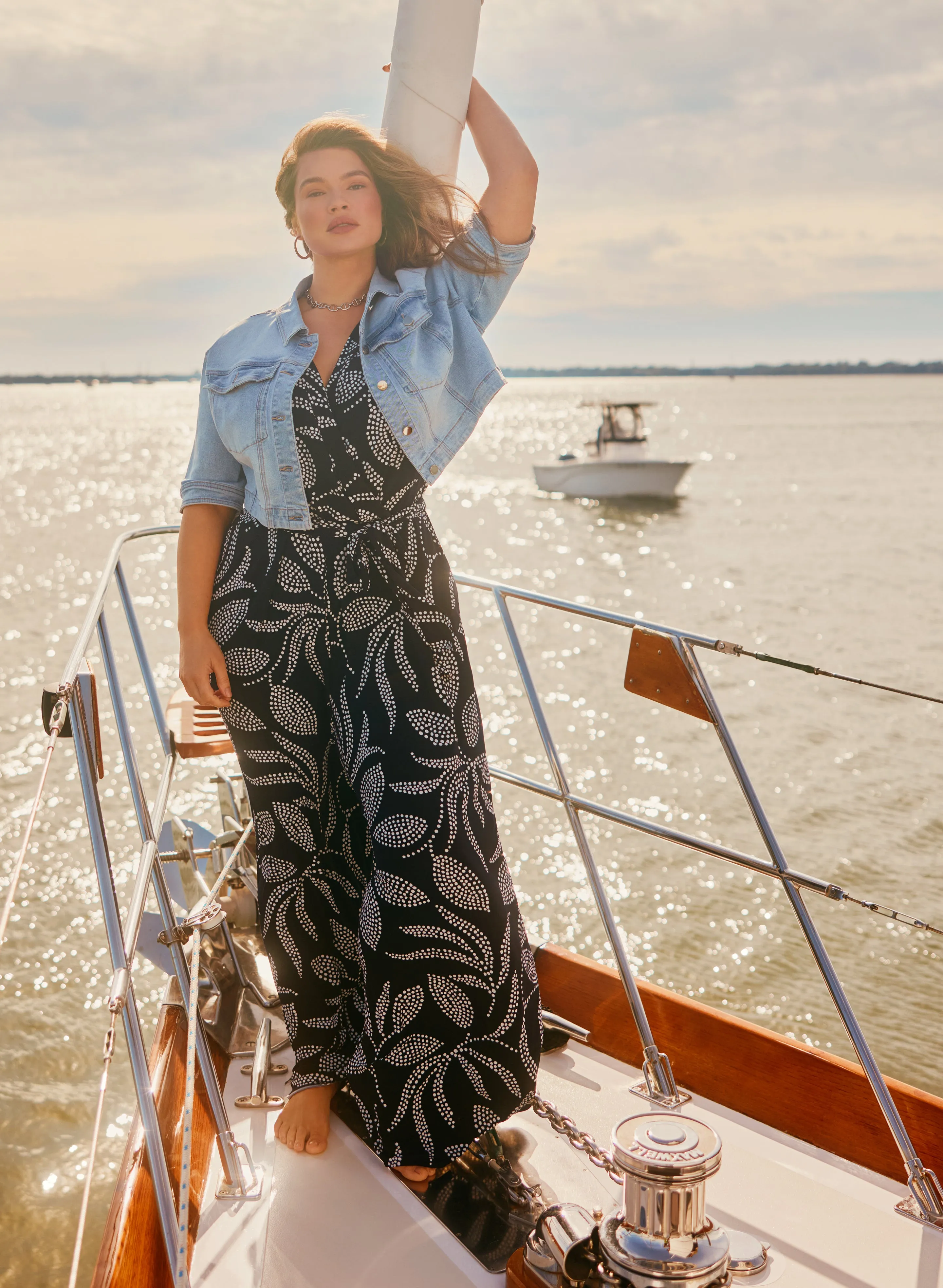 Leaf Print Wide Leg Jumpsuit sold by Laura product image thumbnail 2