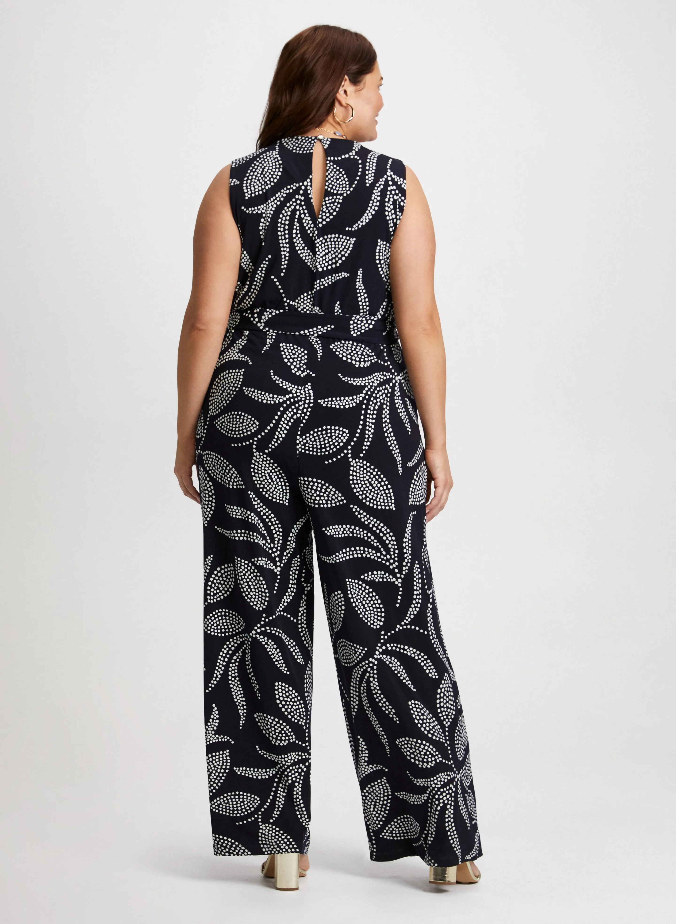 Leaf Print Wide Leg Jumpsuit sold by Laura product image thumbnail 4