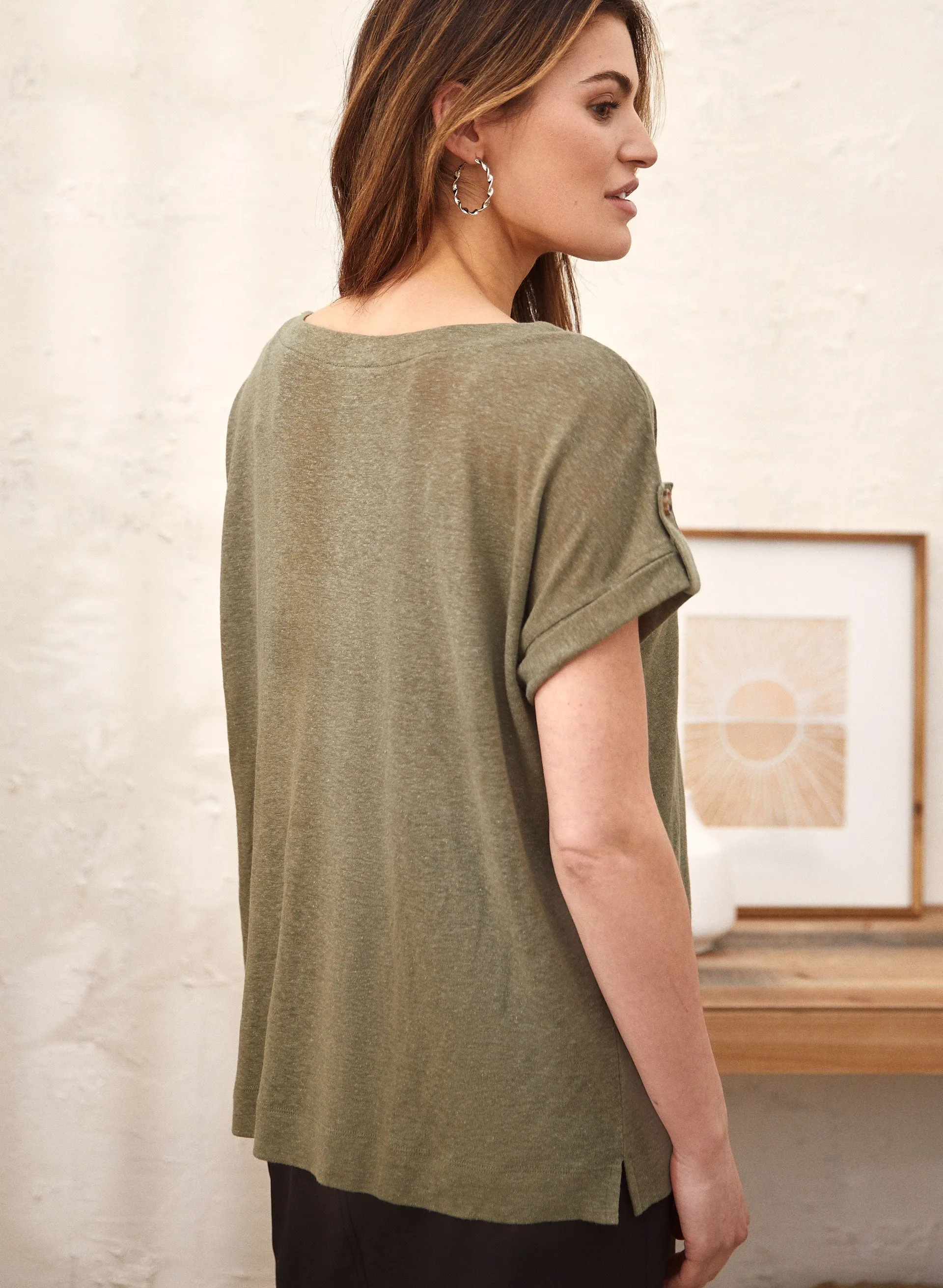 Boatneck Linen-Blend Tee sold by Laura product image thumbnail 4