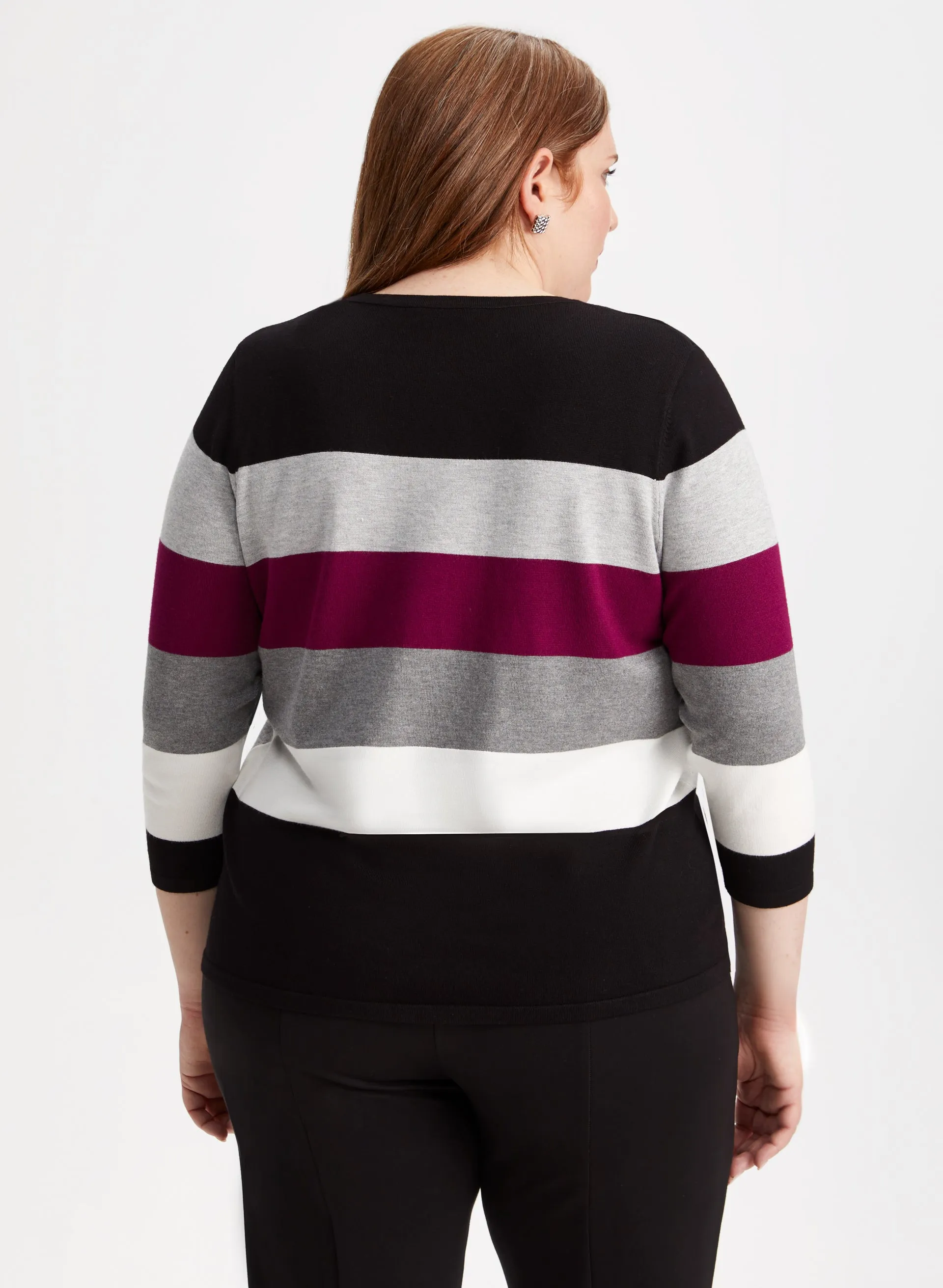 Rhinestone Trim Colour Block Sweater sold by Laura product image thumbnail 2