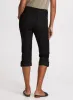 Button & Tab Hem Denim Capris sold by Laura