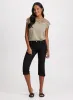 Button & Tab Hem Denim Capris sold by Laura