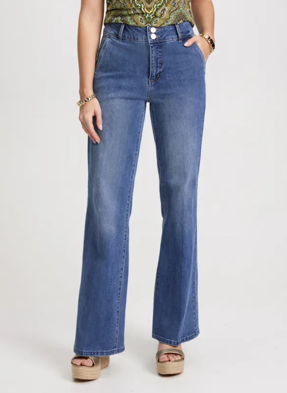 High-Rise Flared Denim Pants sold by Laura