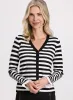 Striped Flared-Cuff Cardigan sold by Laura
