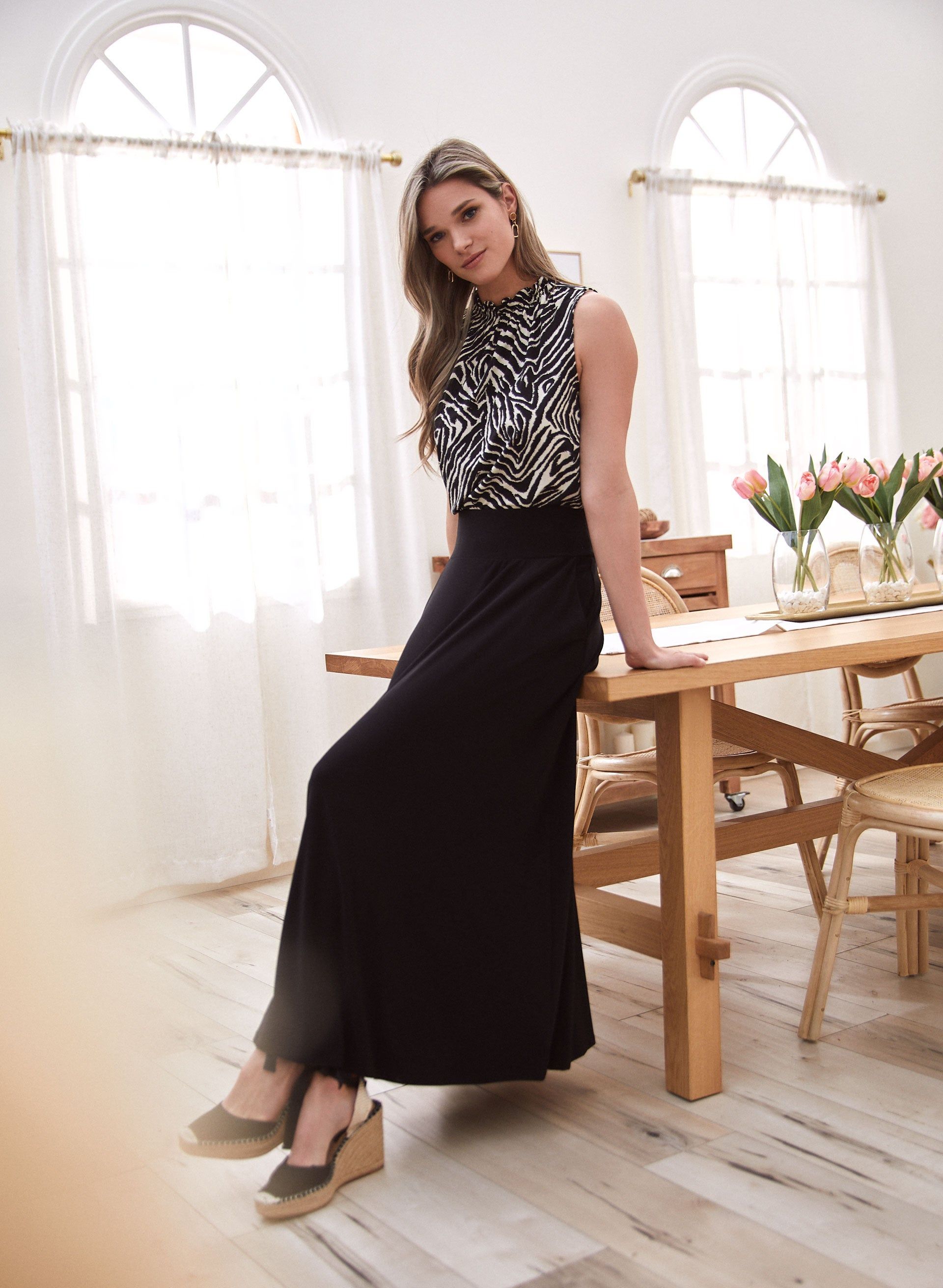 Mock Neck Zebra Print Top sold by Laura product image thumbnail 3