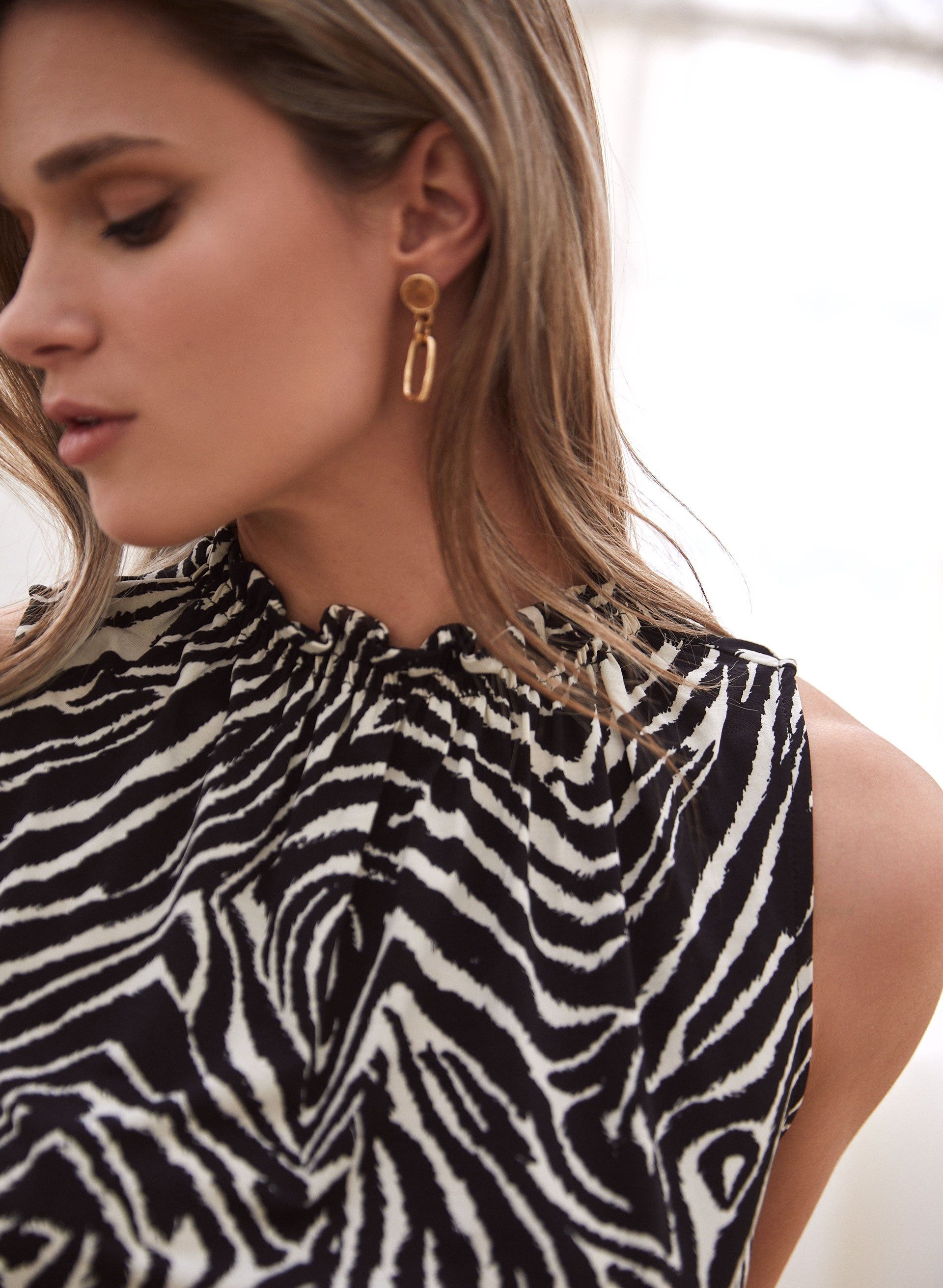 Mock Neck Zebra Print Top sold by Laura product image thumbnail 2