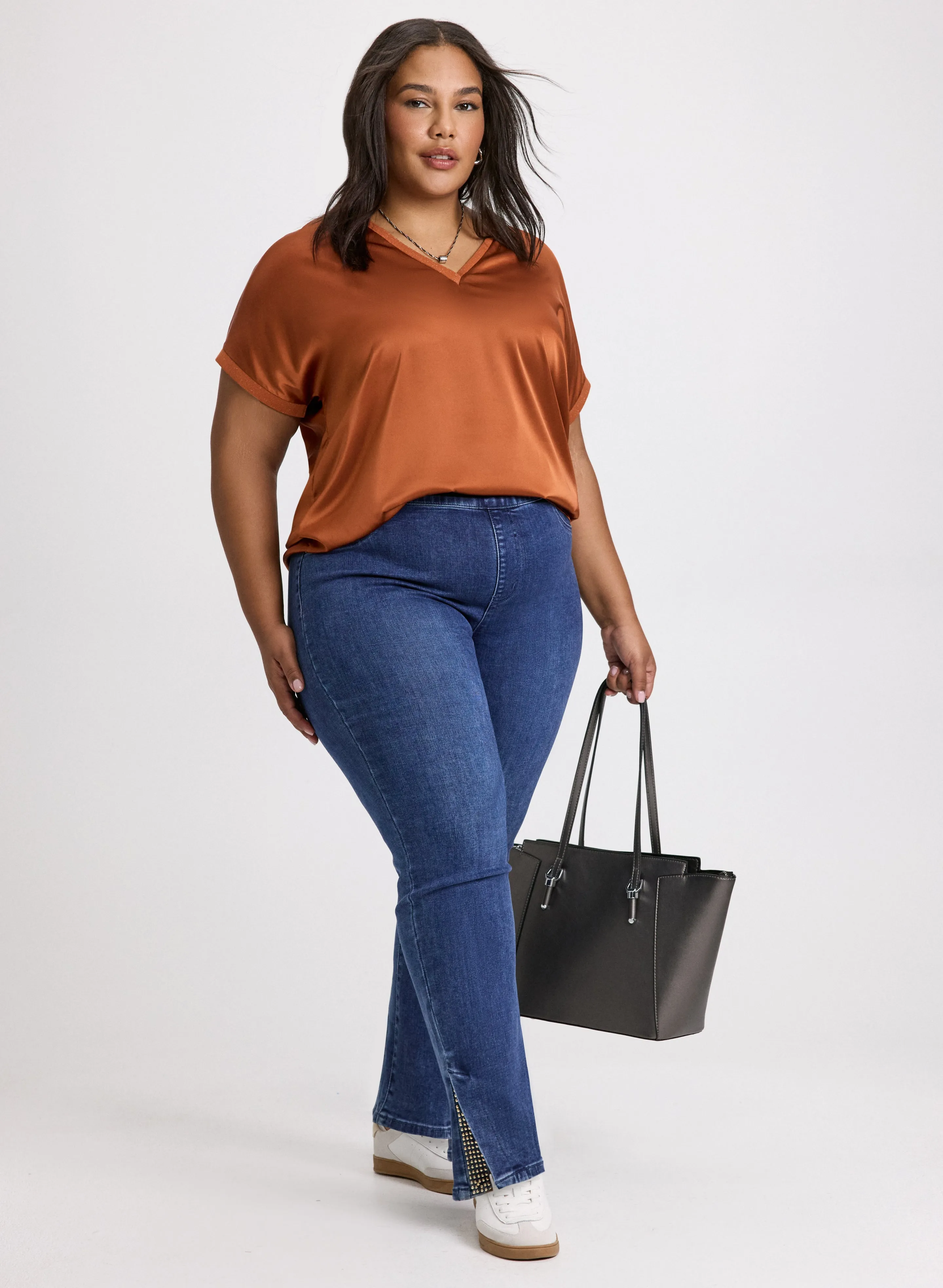 Satin Blouse & Pull-On Jeans sold by Laura