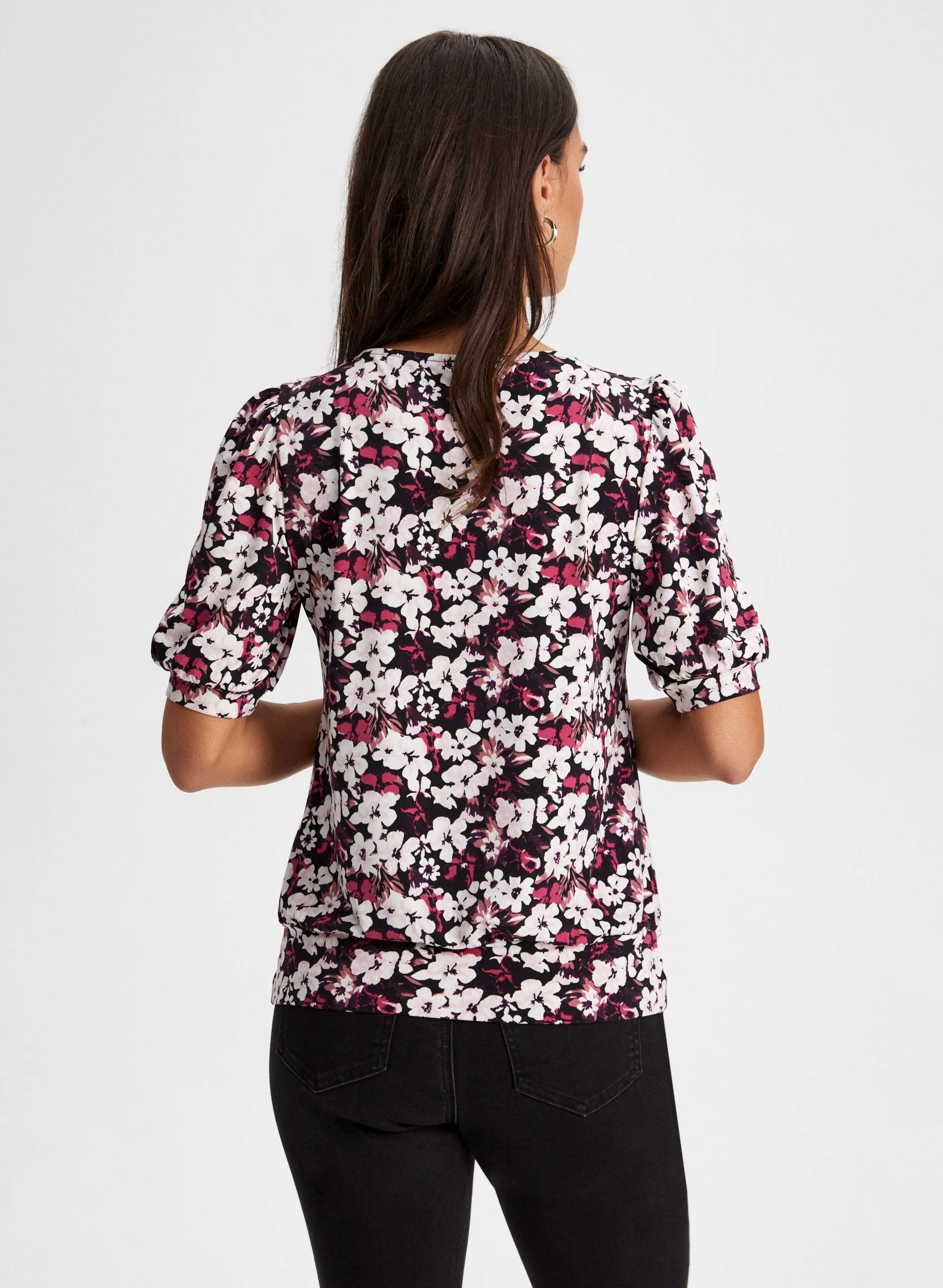 Floral Print Puff Sleeve Top sold by Laura product image thumbnail 4