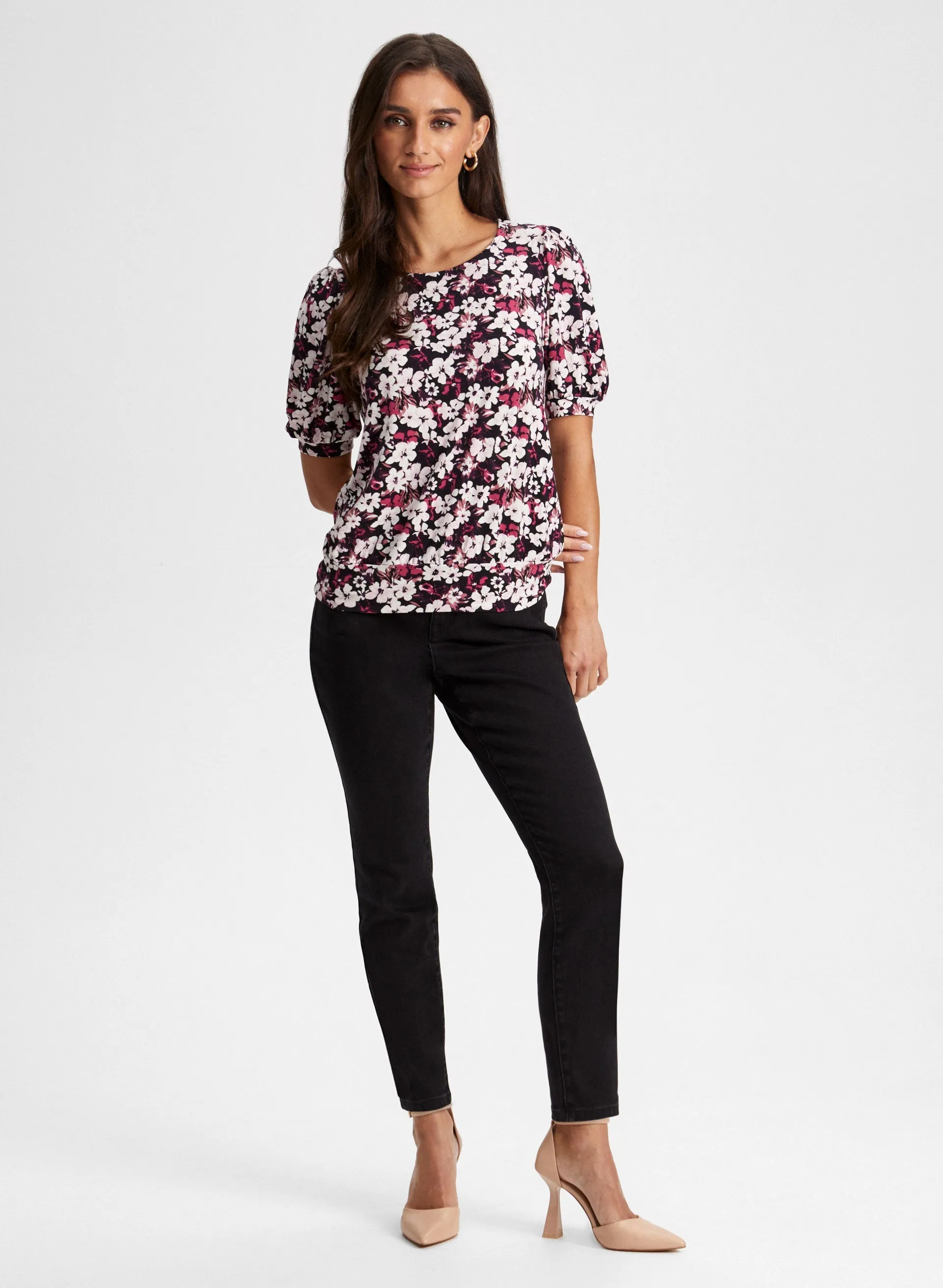 Floral Print Puff Sleeve Top sold by Laura product image thumbnail 3