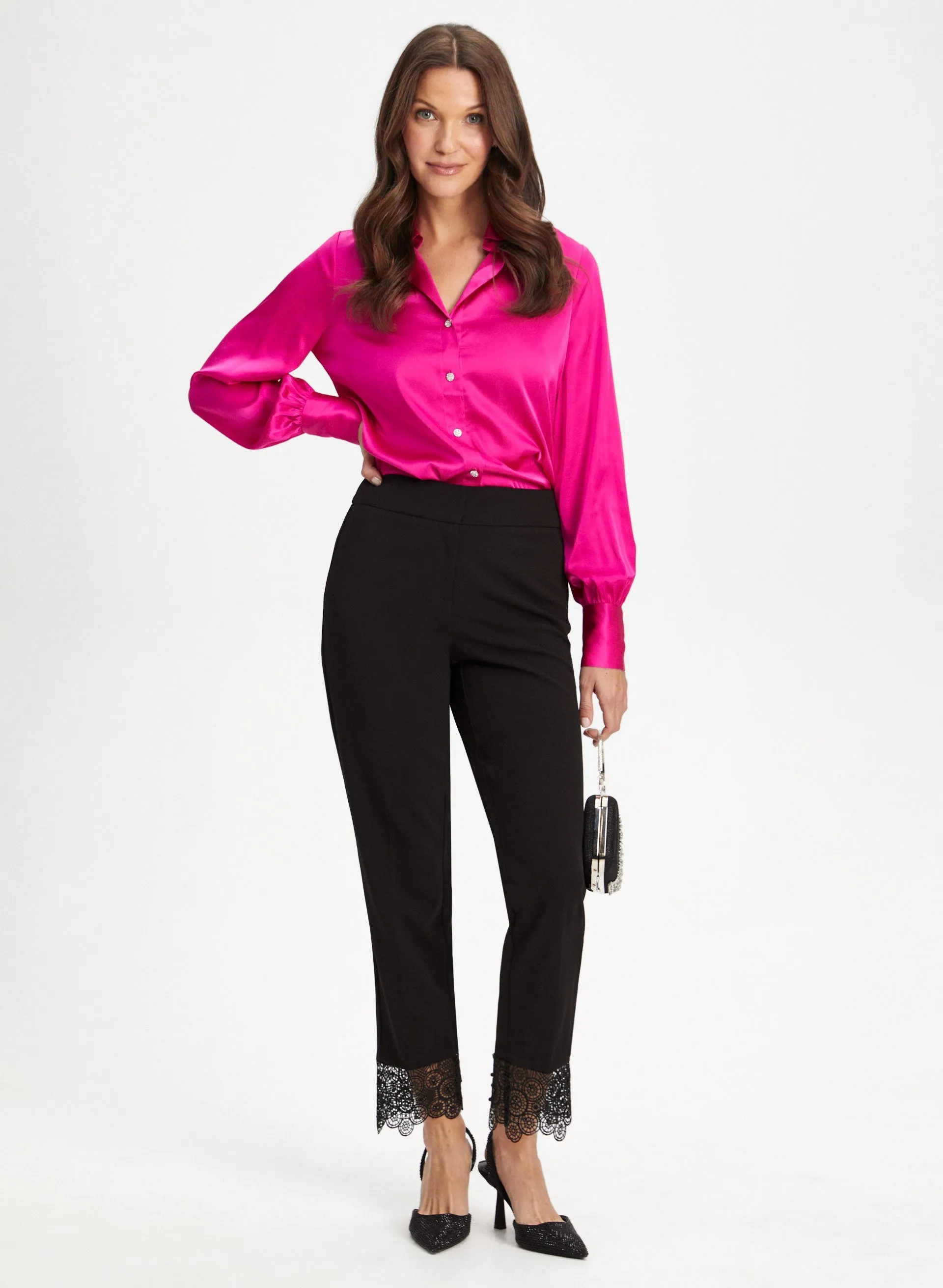 Lace Trim Straight Leg Pants sold by Laura product image thumbnail 3
