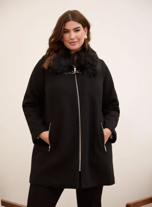 Stretch Wool Blend Coat sold by Laura