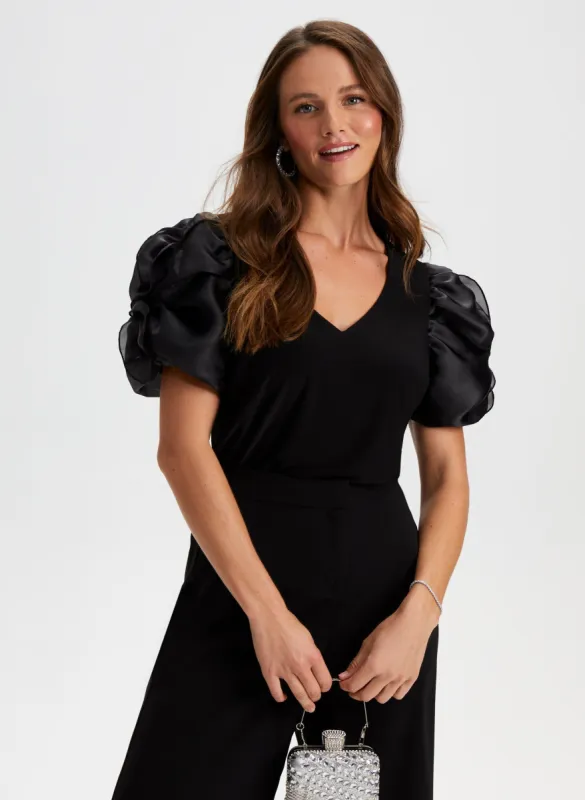 Gathered Short Sleeve Top sold by Laura