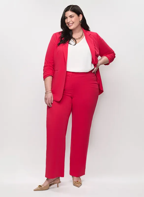 Gathered Sleeve Blazer & Wide Leg Pants sold by Laura