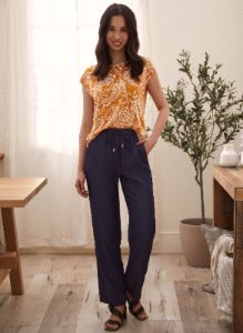 Two-Tone Paisley Print Top sold by Laura