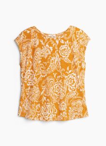 Two-Tone Paisley Print Top sold by Laura