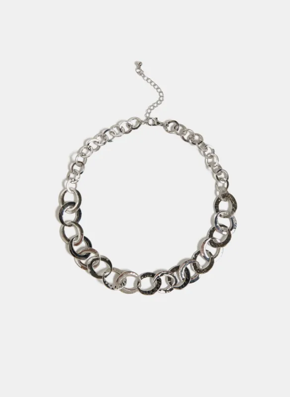 Hammered Chain Link Necklace sold by Laura