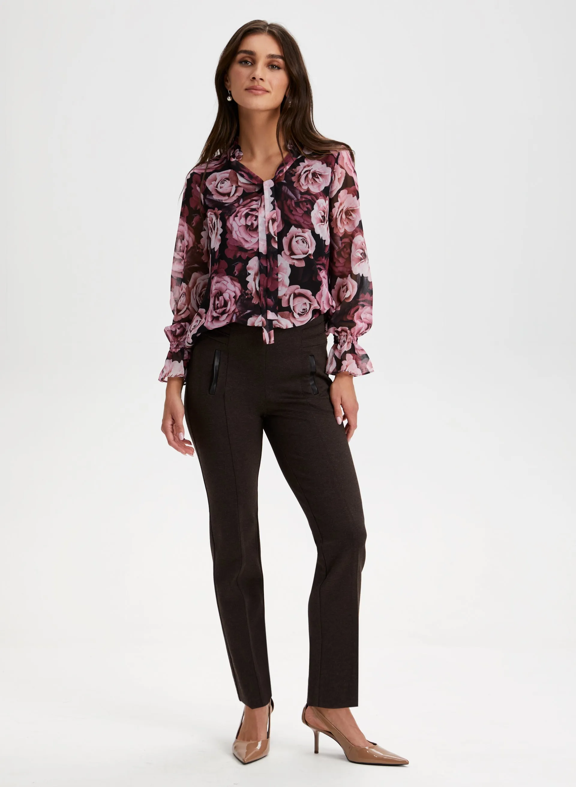Split Neck Floral Print Top sold by Laura product image thumbnail 3