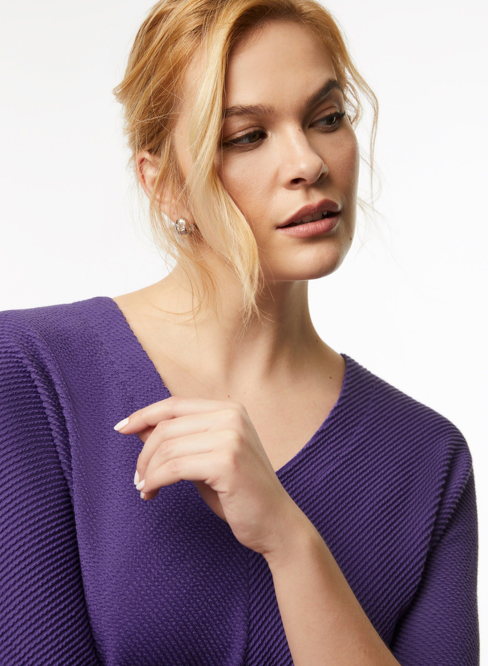 Dolman Sleeve Ottoman Stitch Top sold by Laura product image thumbnail 3