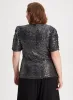 Sequin Shirred Sleeve Top sold by Laura