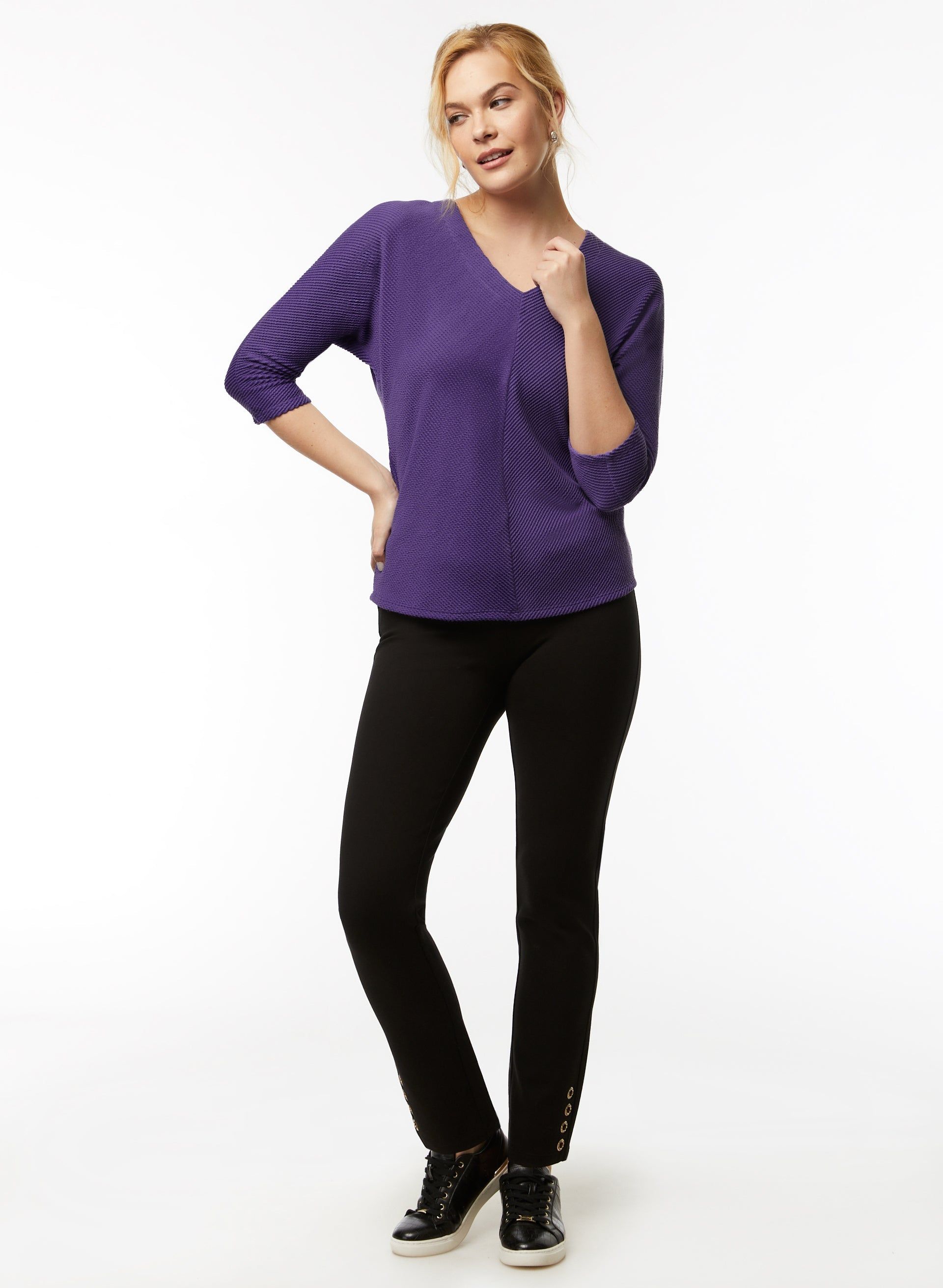 Dolman Sleeve Ottoman Stitch Top sold by Laura product image thumbnail 4