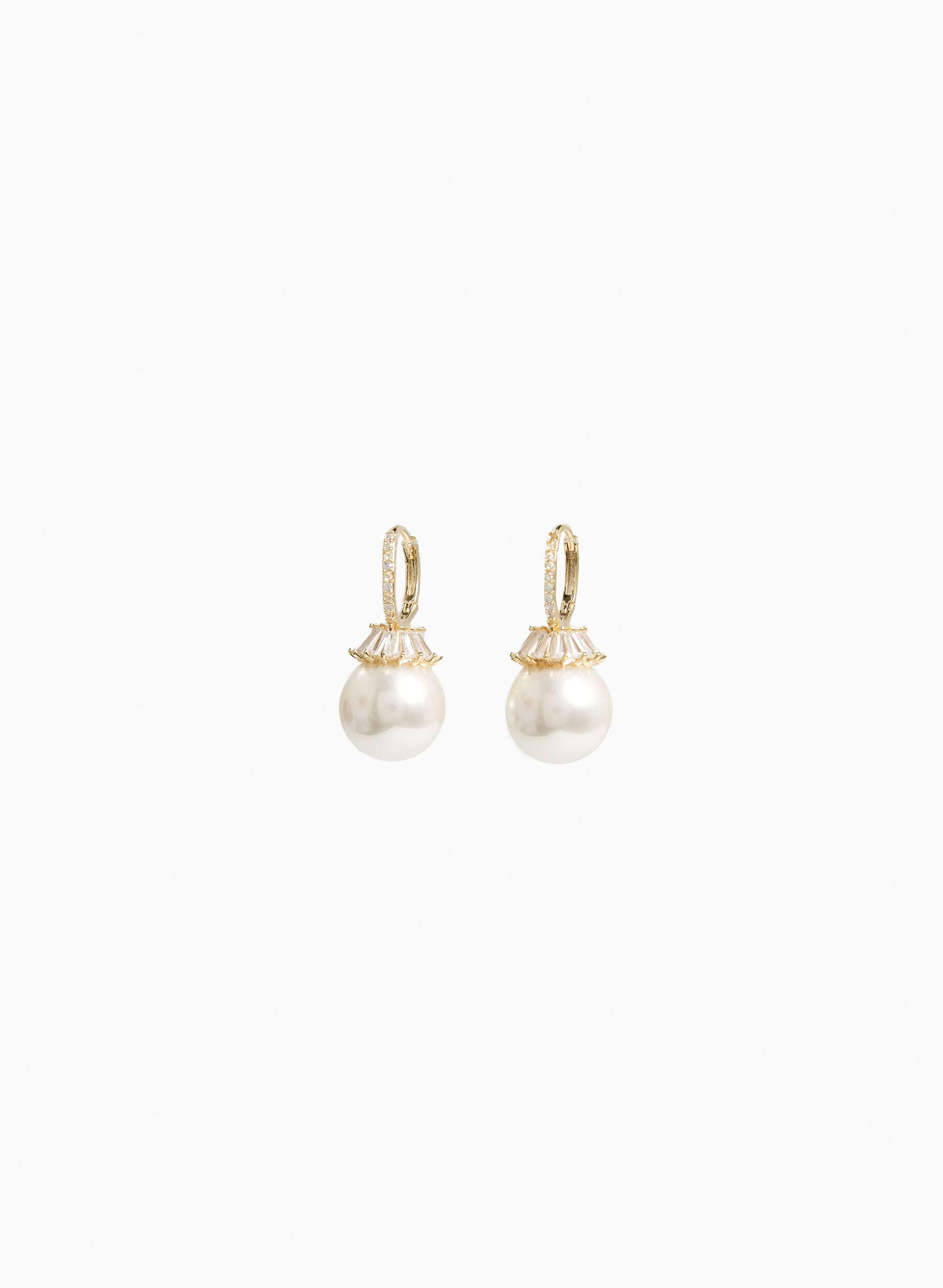 Pearl Cubic Zirconia Dangle Earrings sold by Laura