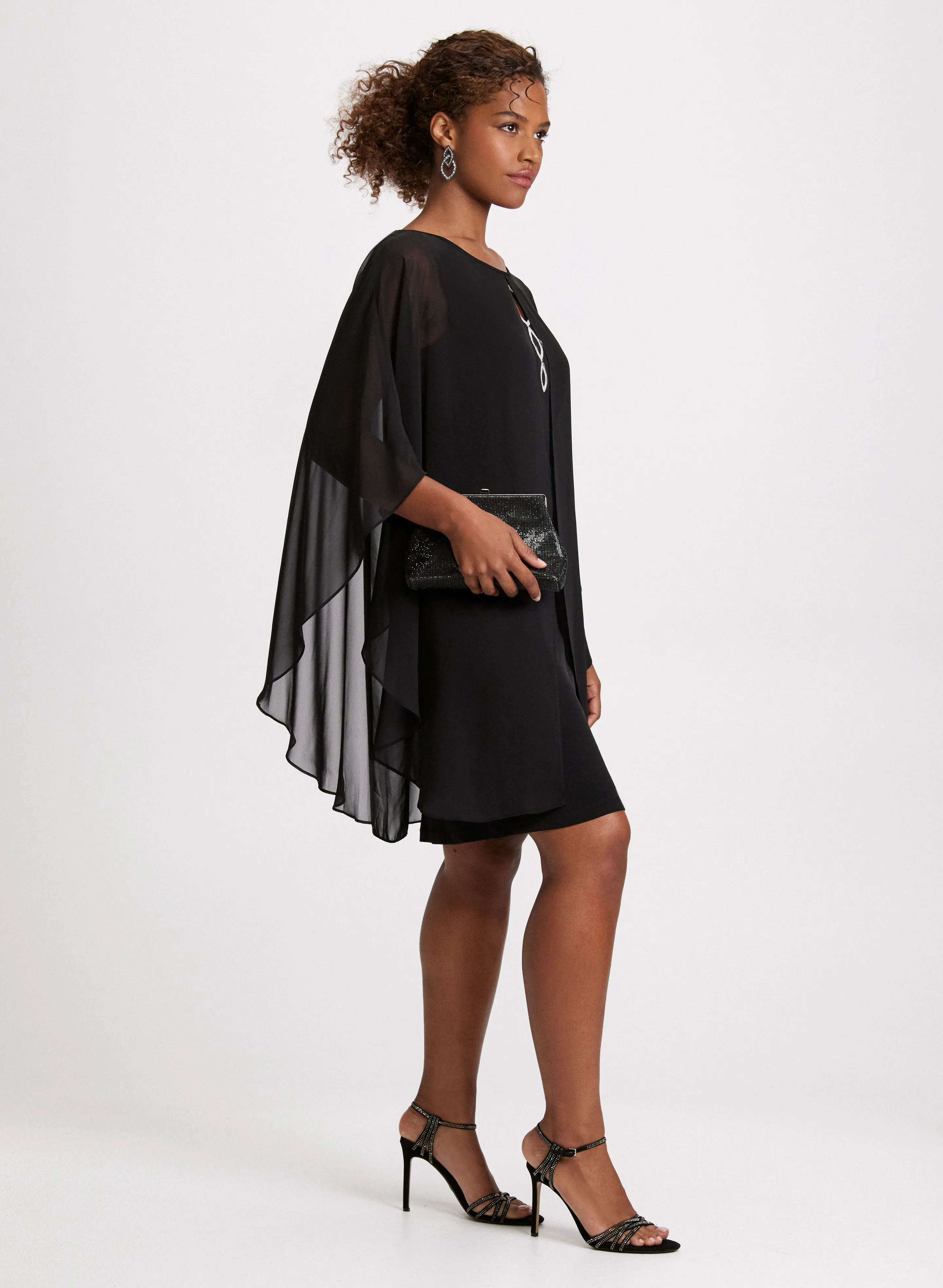 Poncho Effect Chiffon Dress sold by Laura product image thumbnail 2