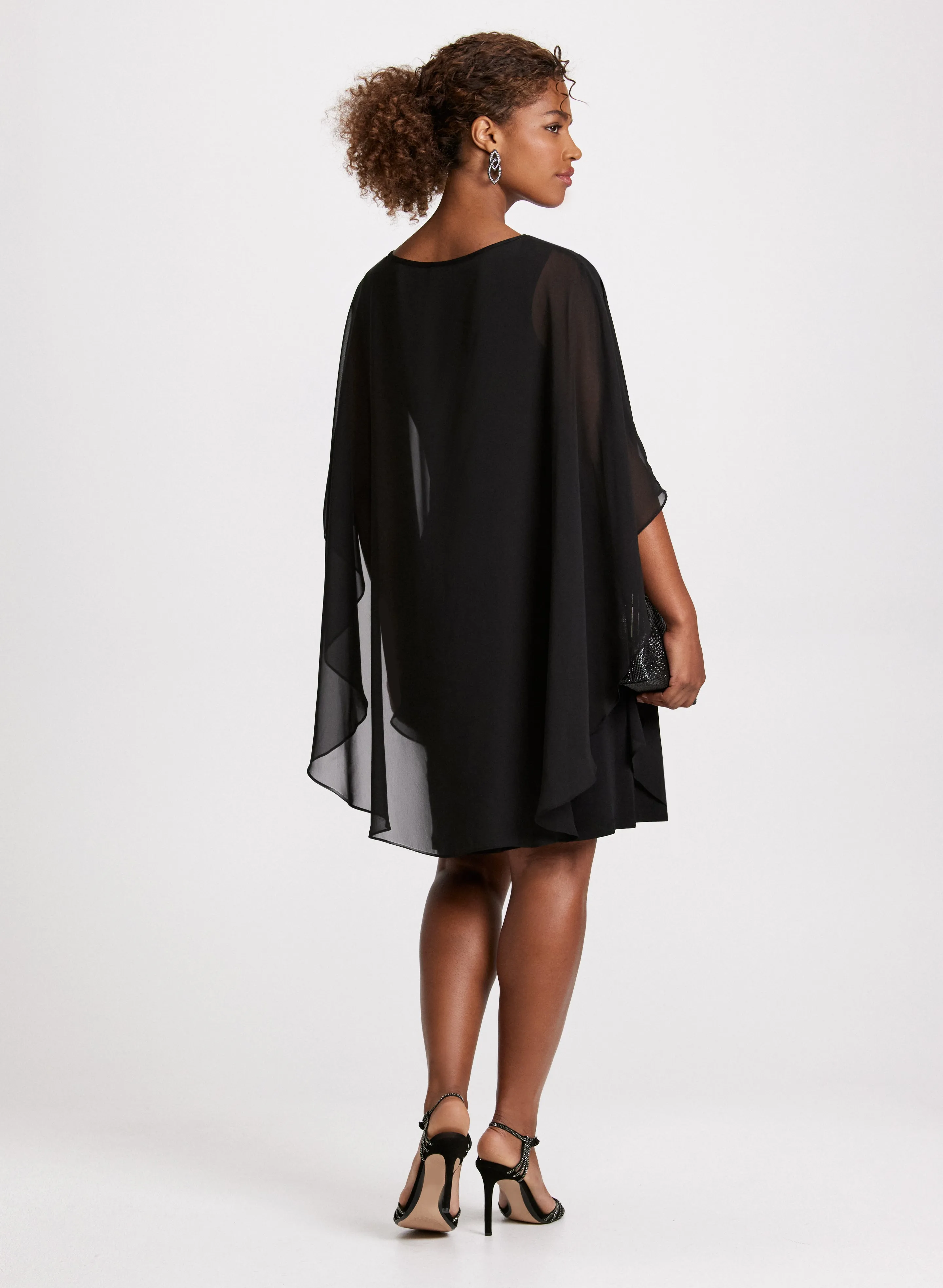 Poncho Effect Chiffon Dress sold by Laura product image thumbnail 3