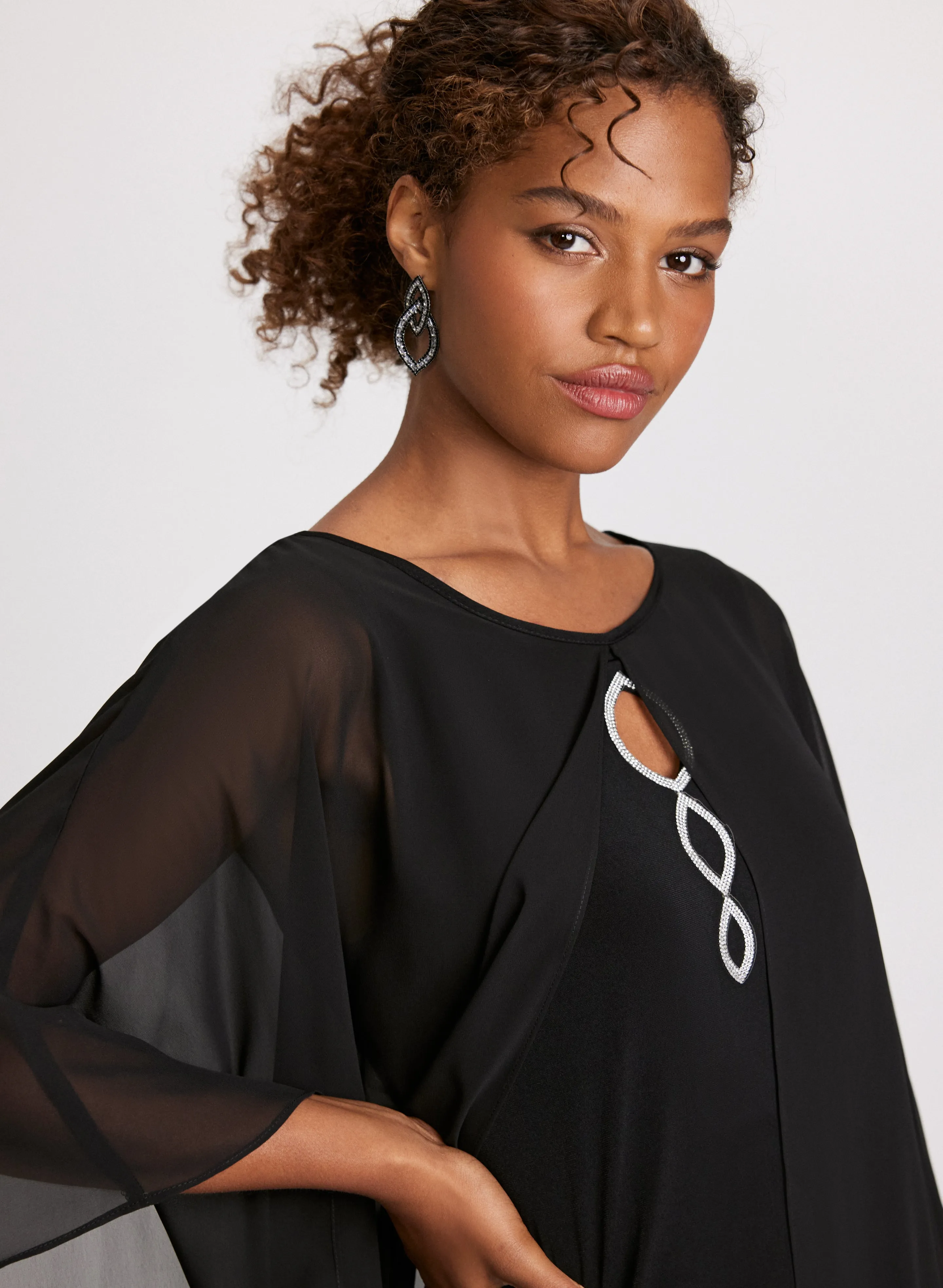 Poncho Effect Chiffon Dress sold by Laura product image thumbnail 4