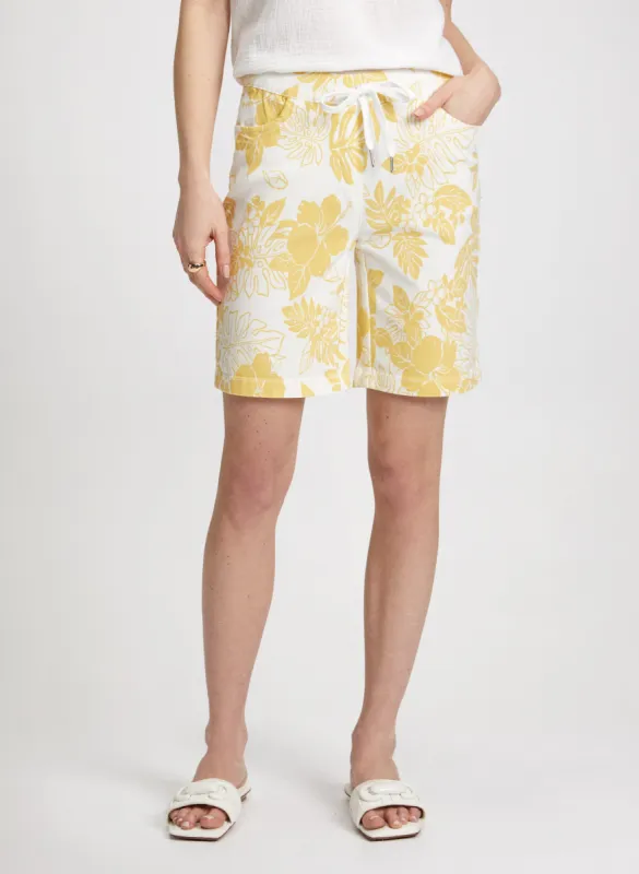 Tropical Print Pull-On Shorts sold by Laura