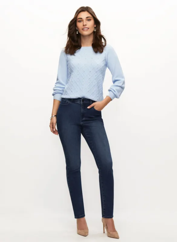 Embellished Sweater & Slim Leg Jeans sold by Laura