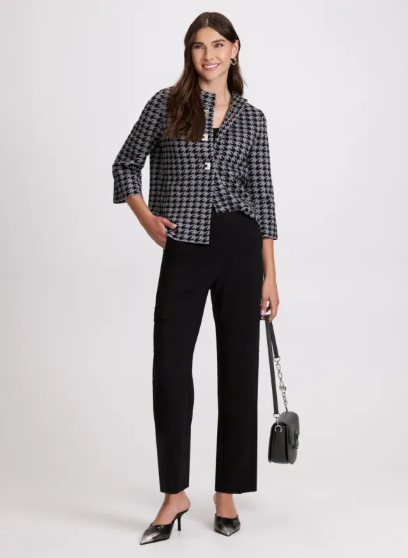Houndstooth Print Cardigan & Cargo Pants sold by Laura