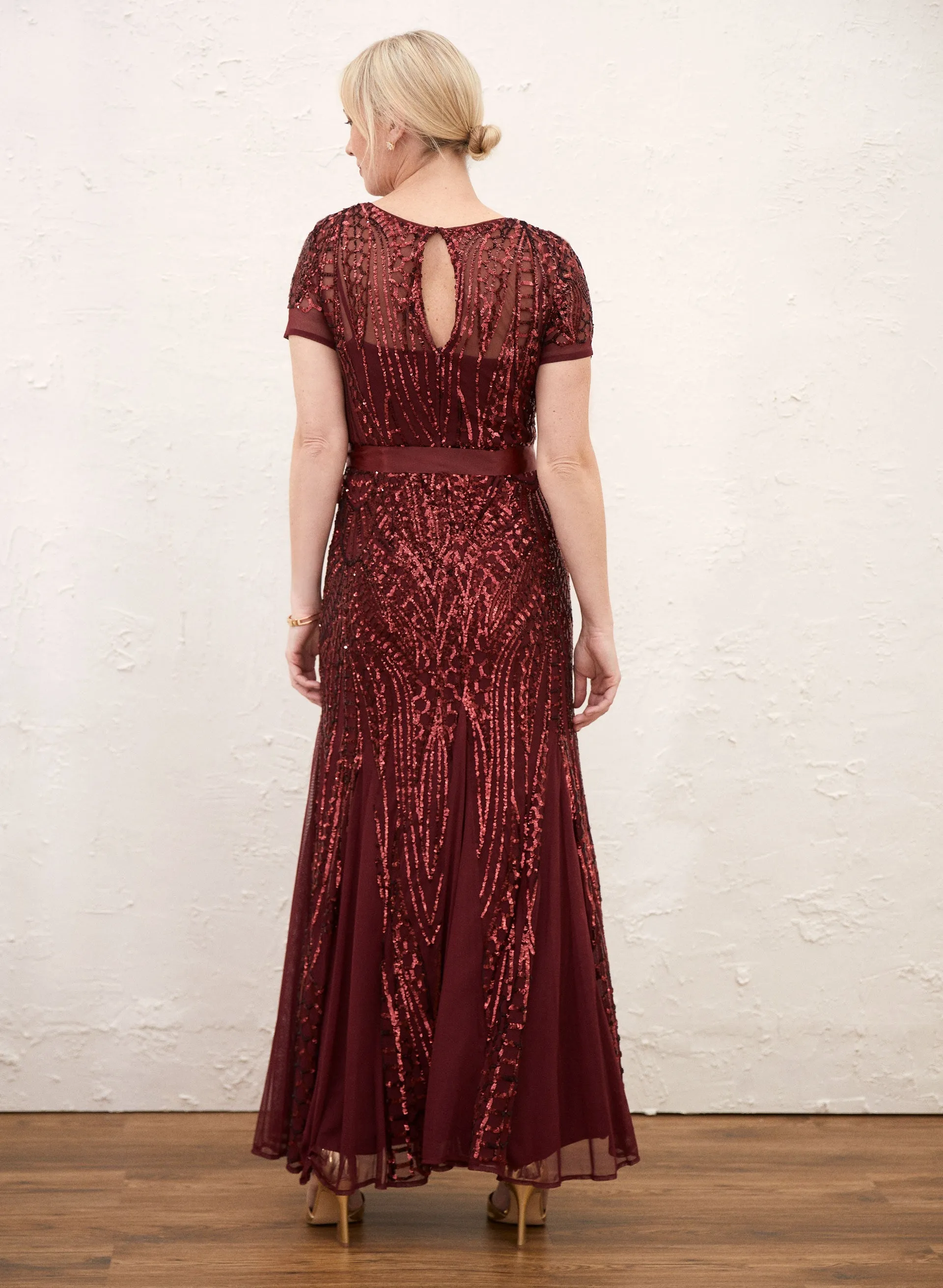 Belted Sequin Mesh Dress sold by Laura product image thumbnail 2