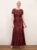 Belted Sequin Mesh Dress sold by Laura
