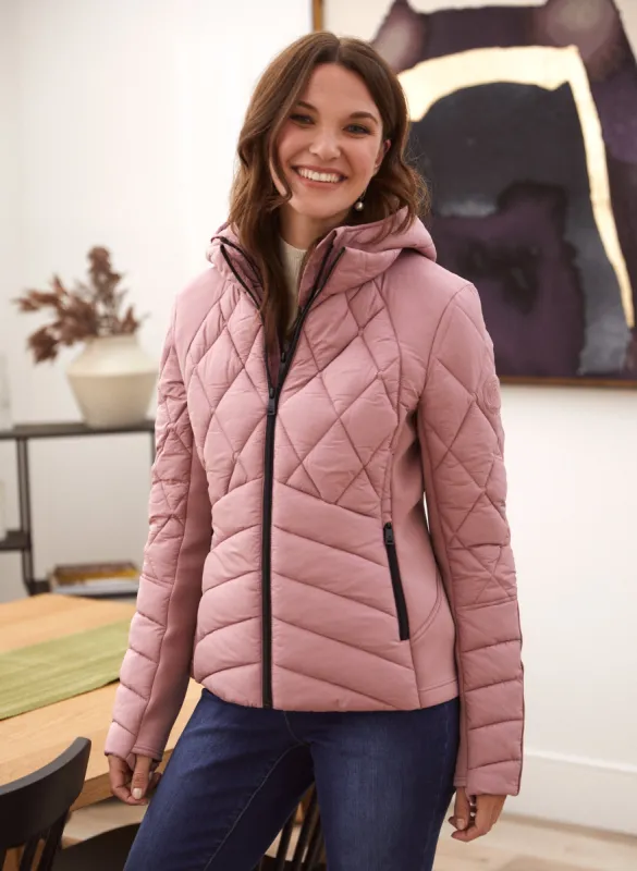 Bernardo - Chevron Quilted Ecoplume™ Coat sold by Laura