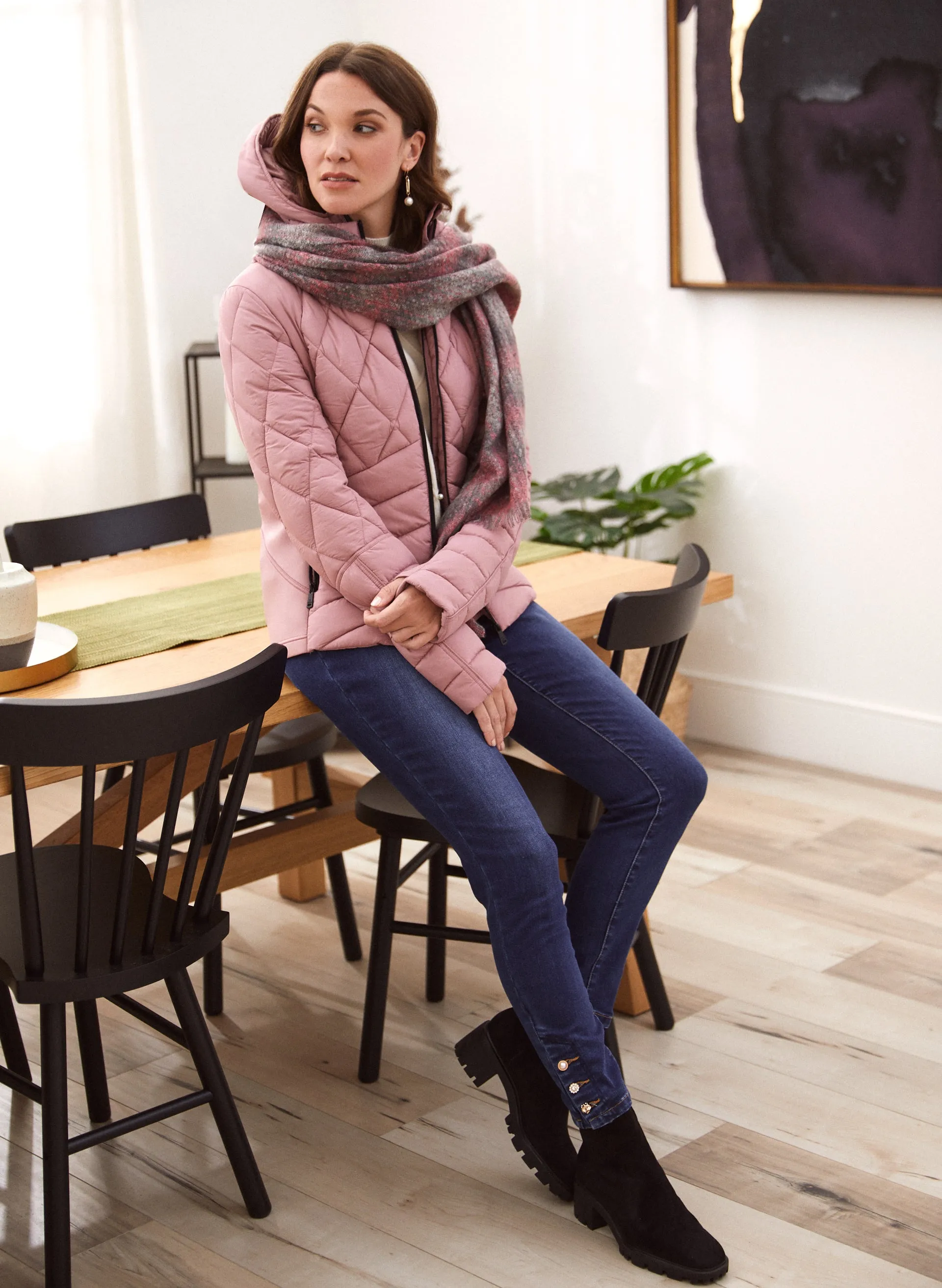 Bernardo - Chevron Quilted Ecoplume™ Coat sold by Laura product image thumbnail 3